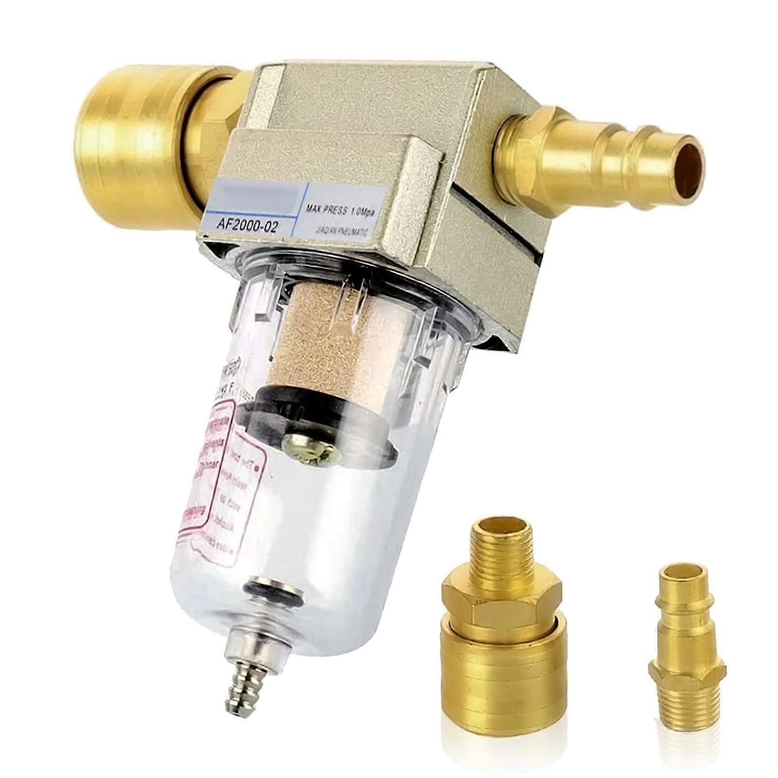 Water Separator Compressed Air 1/4 Inch Filter with Oil Separator & Pressure Regulator - German Quick Coupling Compatible