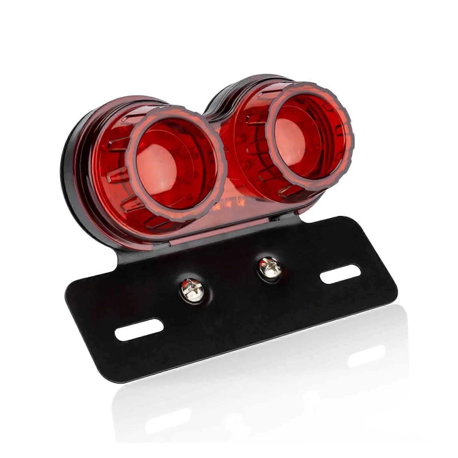 Stop Rücklicht 12V Universal Motorrad Rücklicht Rot L- Signal mit Integriertem Nummernschild Rücklicht für Motorräder