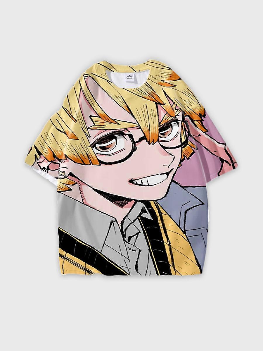 T-shirt round neck Character Pattern loose short sleeve P358