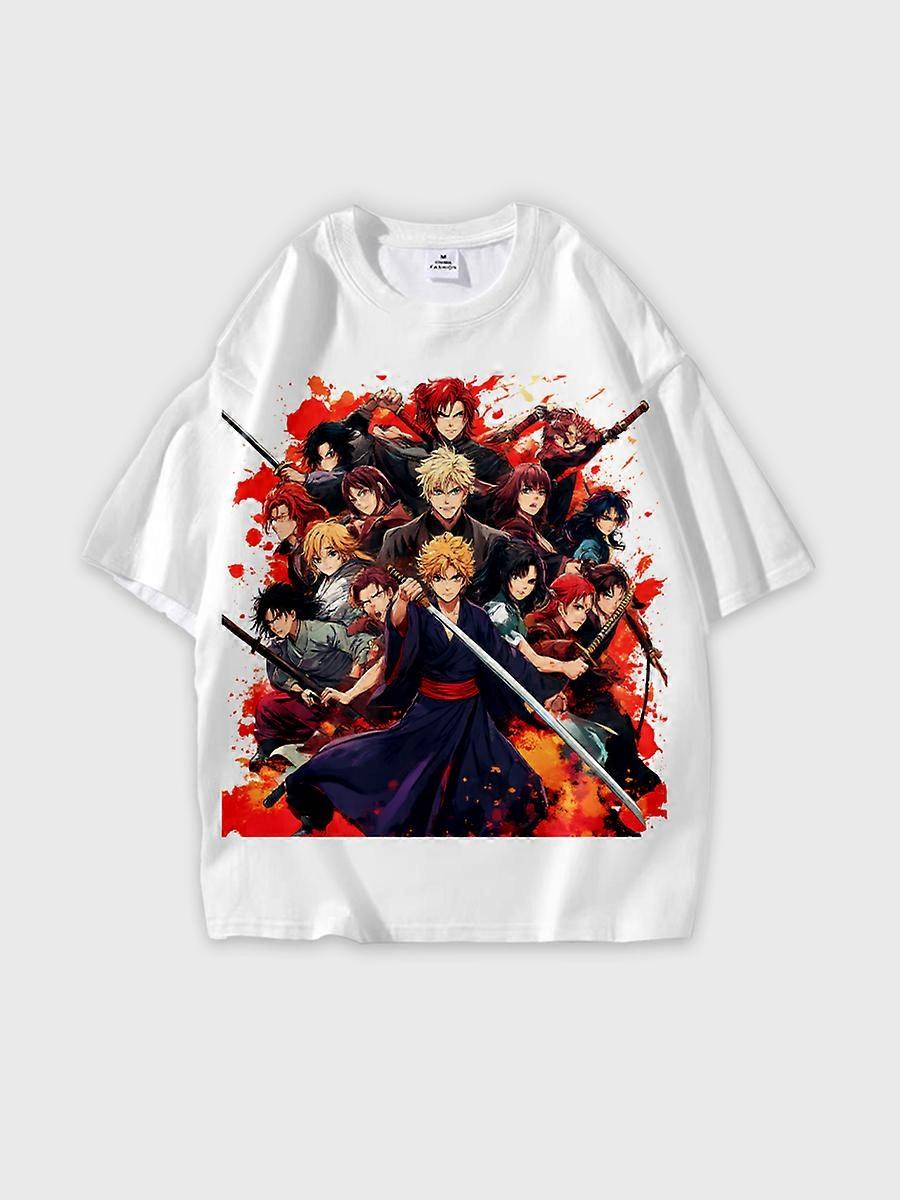 T-shirt round neck book Characters Pattern loose short sleeve P2074