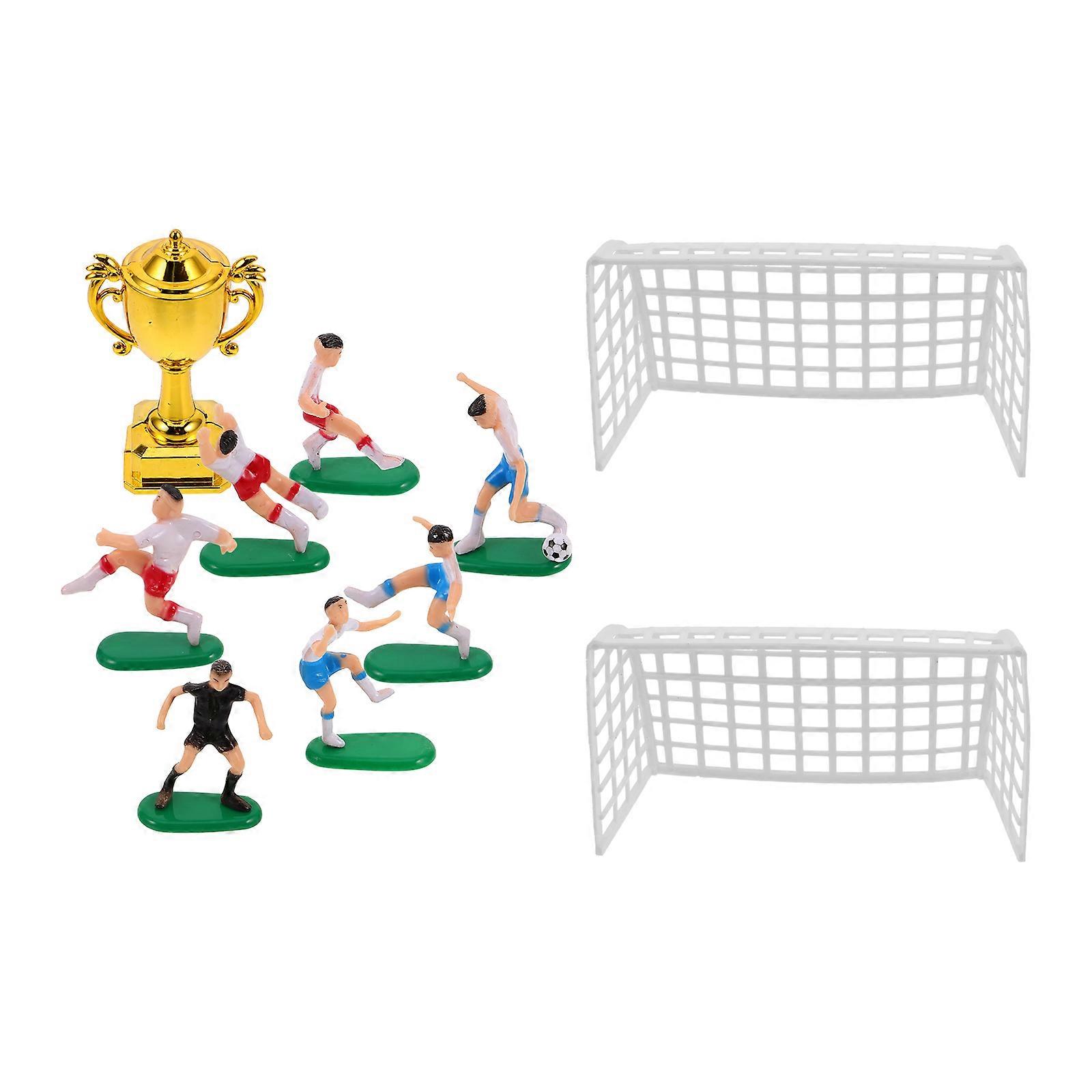 Charming Mini Soccer Player Models for Children Plastic Tiny Figures for Dollhouse Decor and Party Cake Toppers 0.5 inch