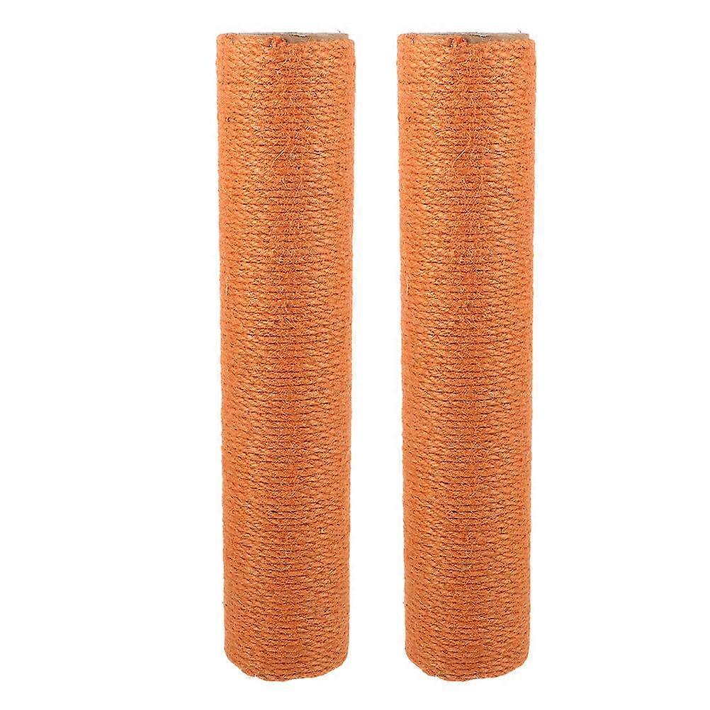 Cat Scratcher Rope Replacement Jute Rope Cat Climbing Post Indoor Use Sturdy Material Orange 2Pcs