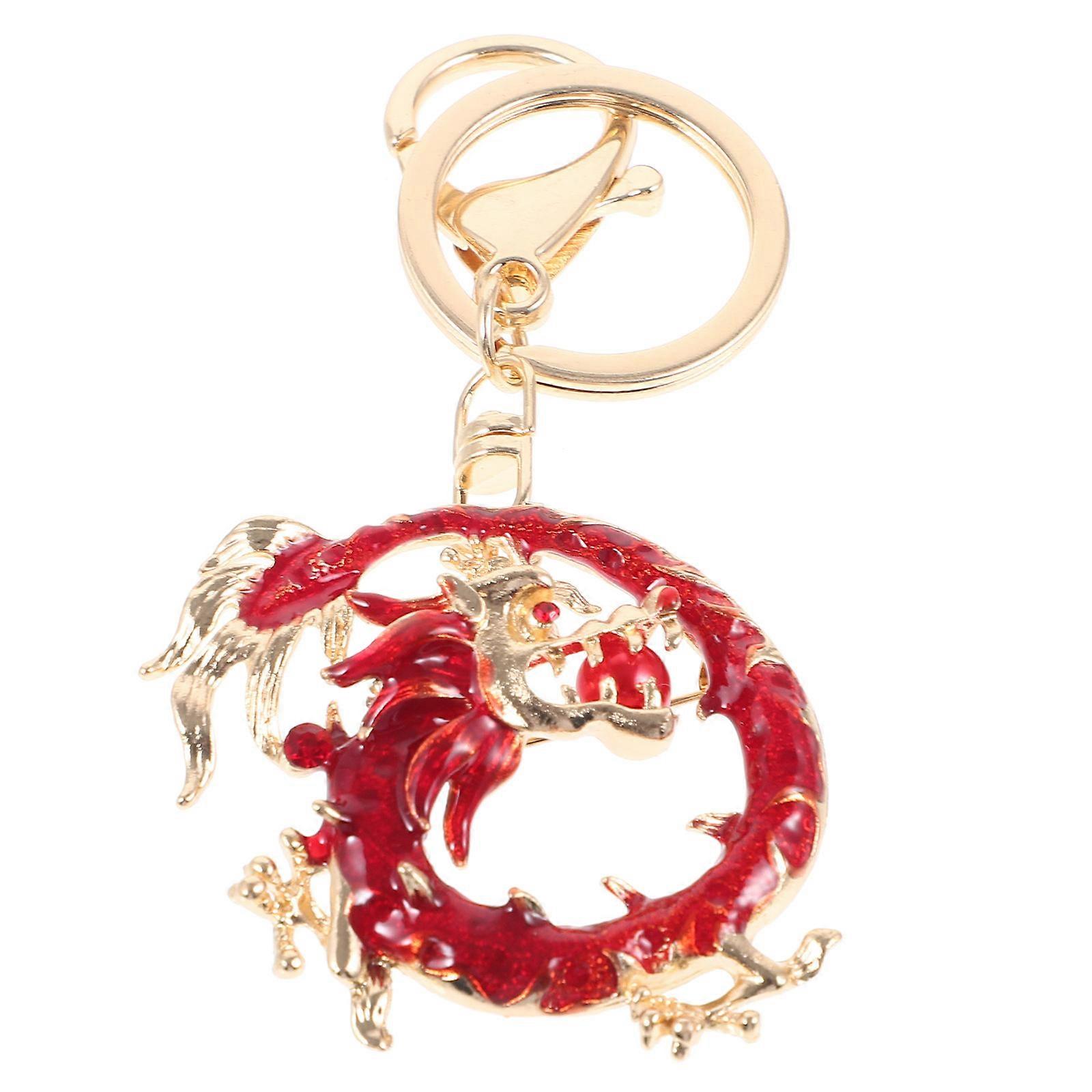 Chinese Dragon Keychain Pendant Made of Alloy for Decoration Use Multi-functional and Creative