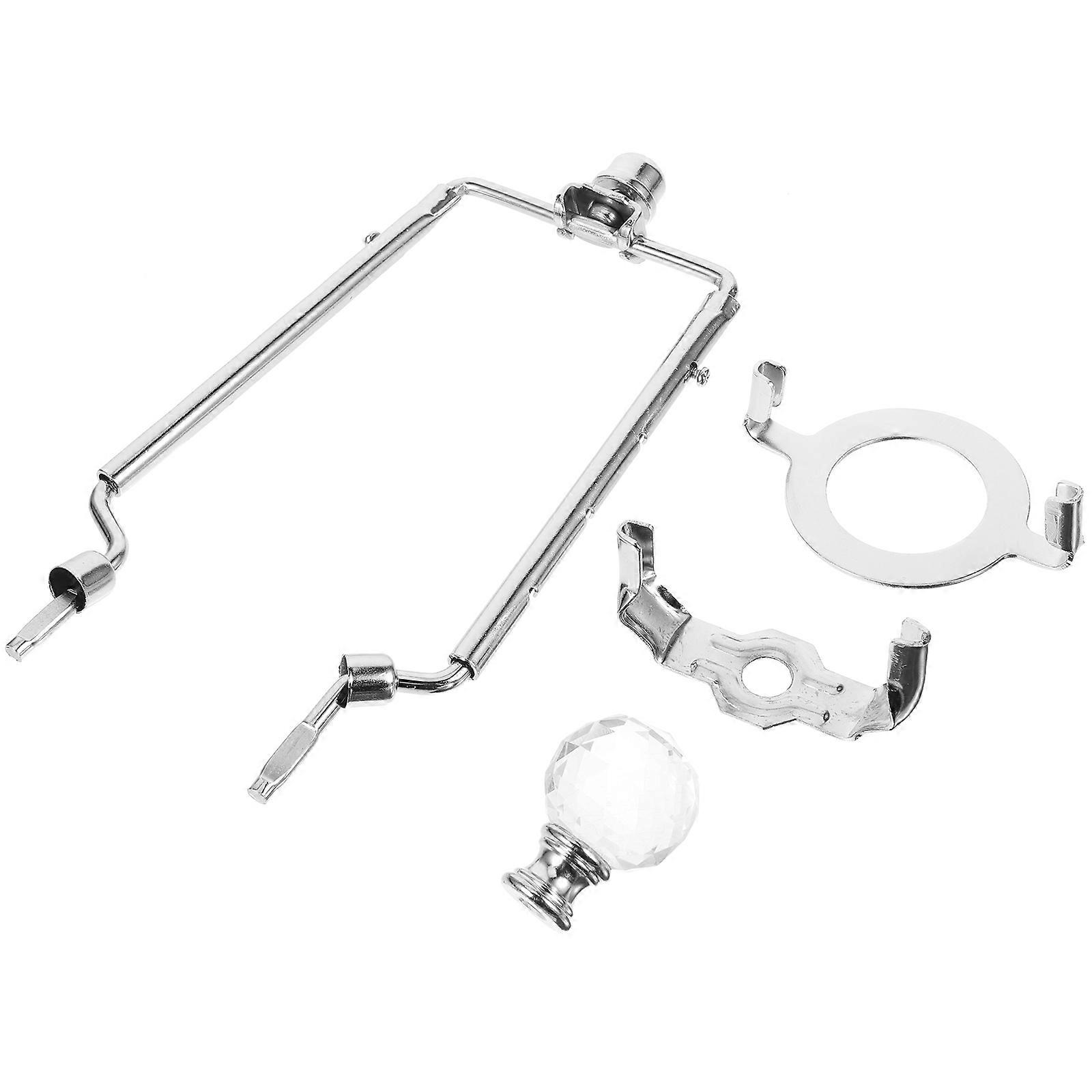 Silver Metal Lamp Shade Holder and Finial Kit for Table Lamps with Wear Resistance and Easy Installation