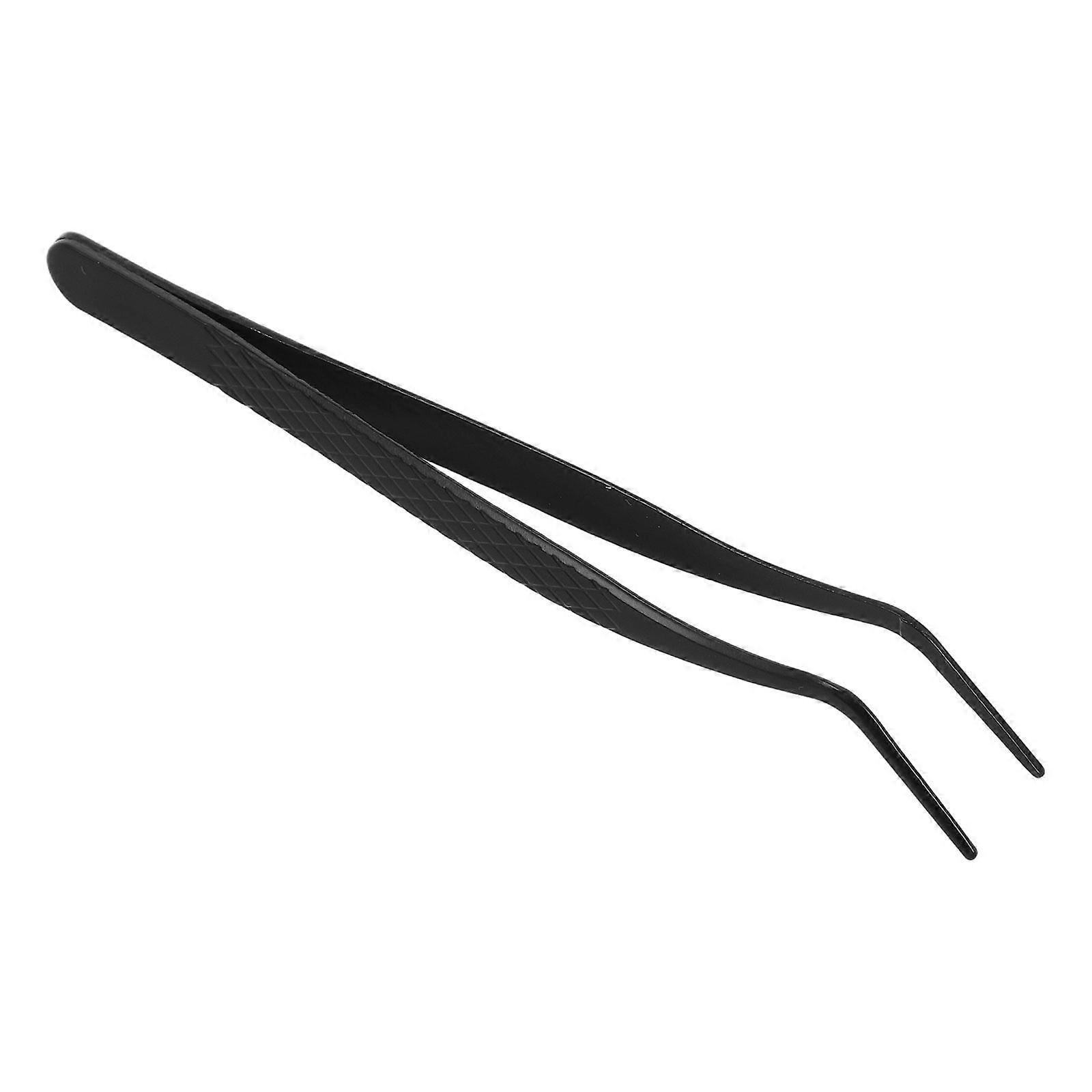 Lash Extension Kit Eyelash Tweezer Precision Grip For Easy Application Black Curved Tips Beginners 1Pcs