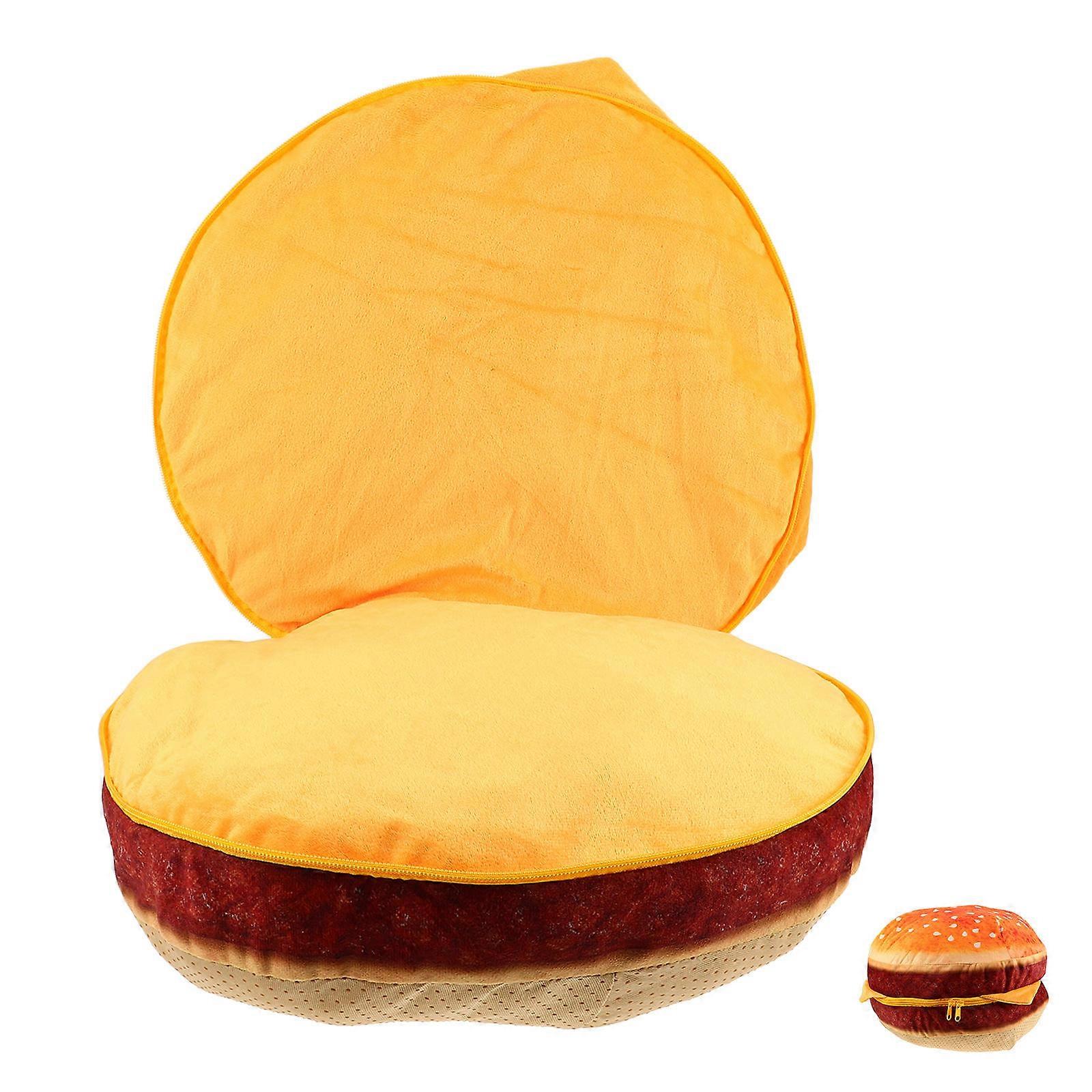 Hamburger Plush Pillow Cartoon Hamburger Toy Home Decor Orange 40x40x40cm Comfortable Resting 1Pack