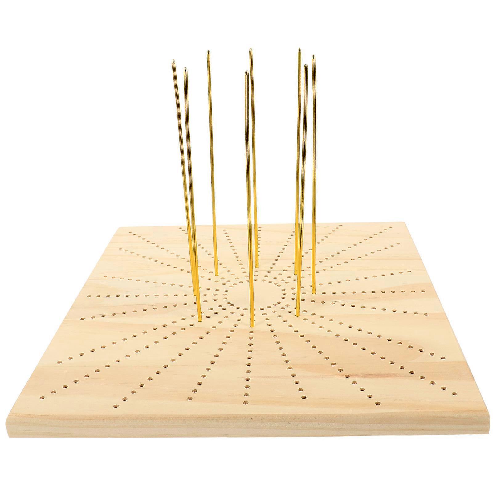 1 Set Knitting Position Board Light Brown Square Molding Board Handmade Tool For Craft Enthusiasts And Crocheters