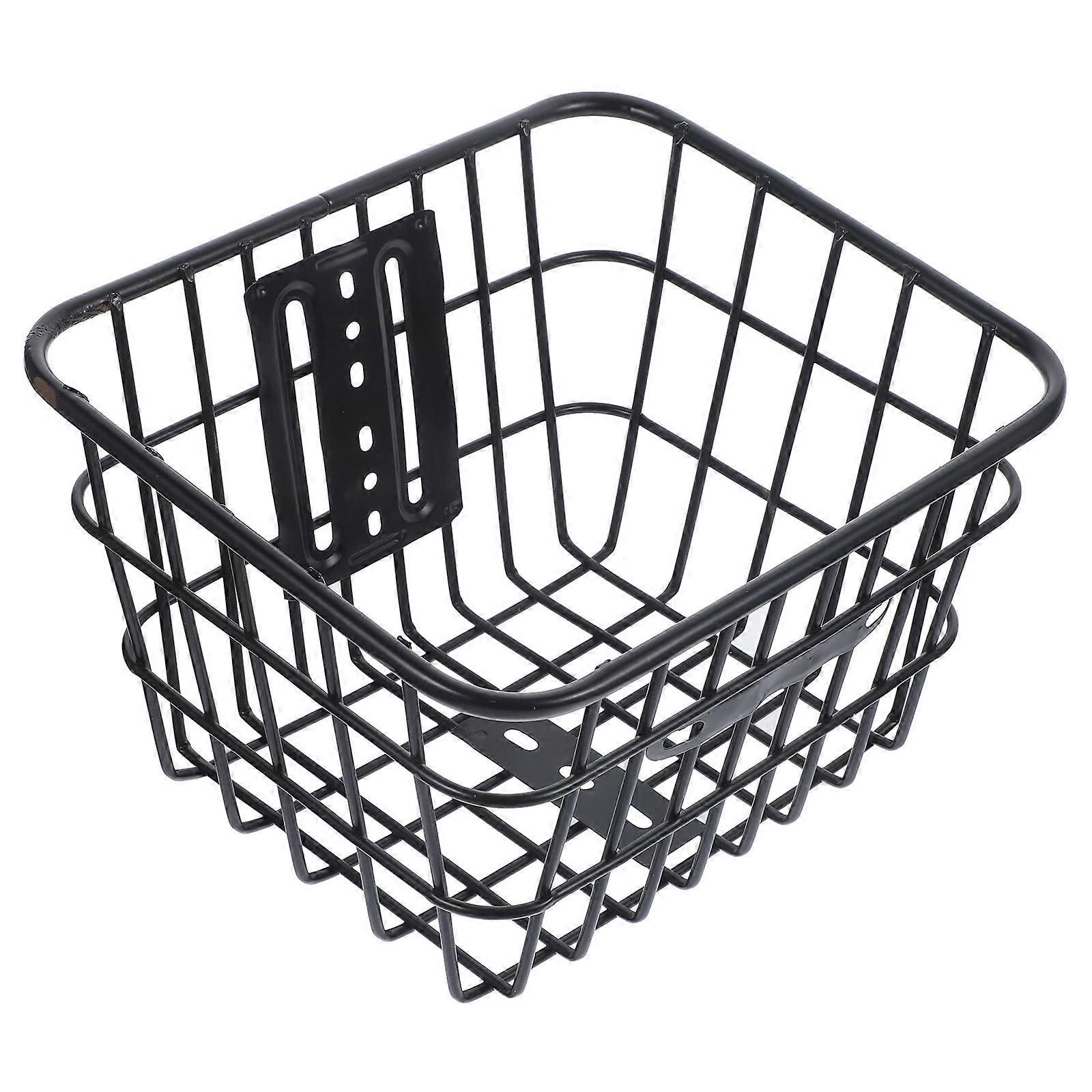 Durable Iron Folding Bike Storage Basket – Front Handlebar Basket with Ample Capacity for Cycling Accessories, Easy Attachment for Leisure Rides