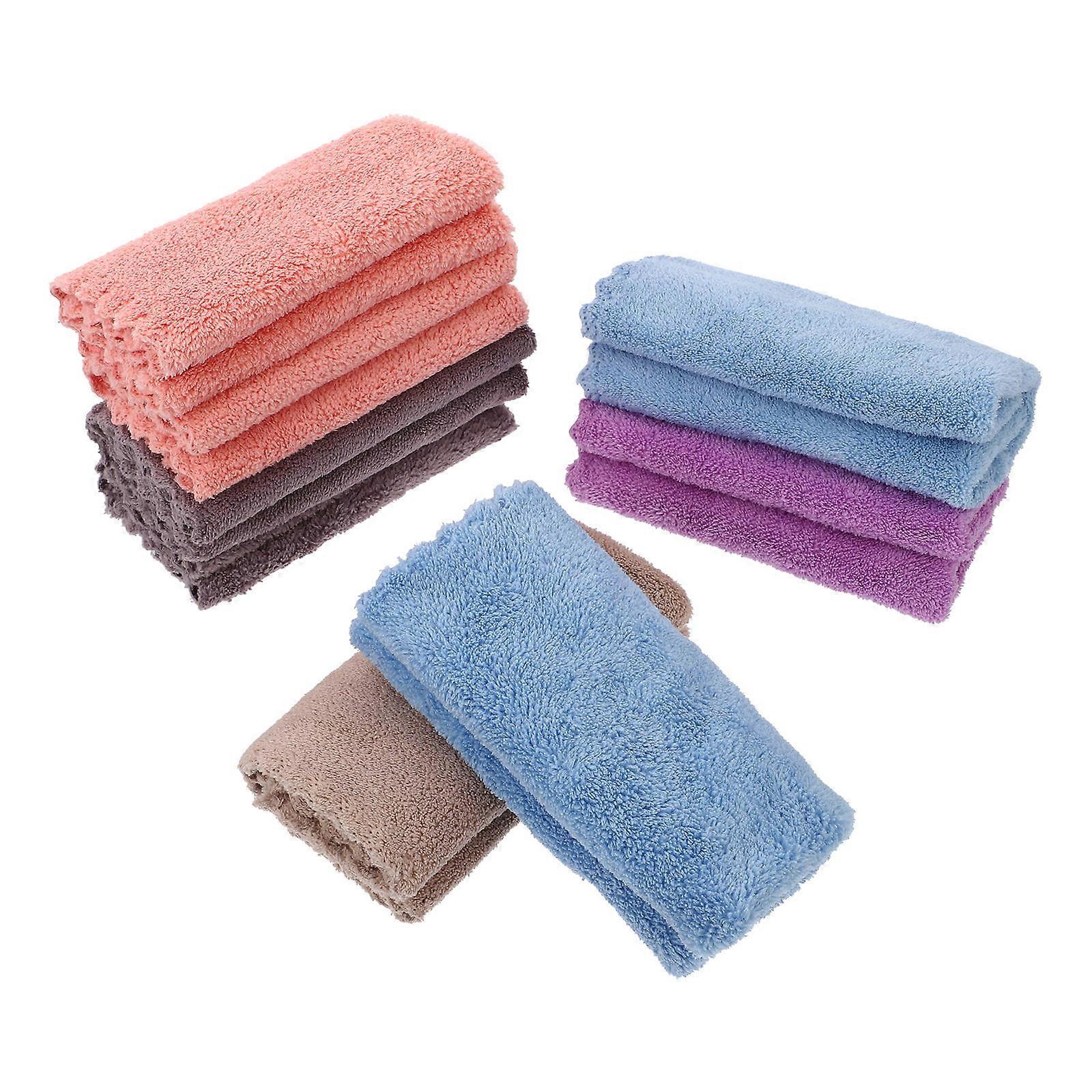 8Pcs Soft Washcloths For Face Washing Square Towels Assorted Color Suitable For Families