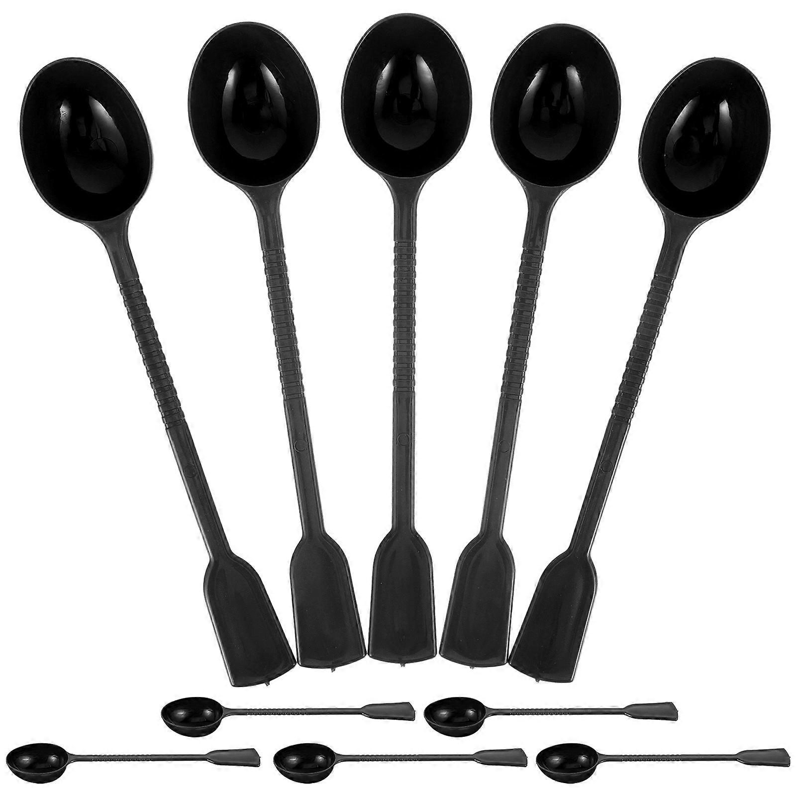 Black Plastic Coffee Scoop for Ground Coffee and Dry Ingredients Measure Spoon Suitable for Jars 10pcs