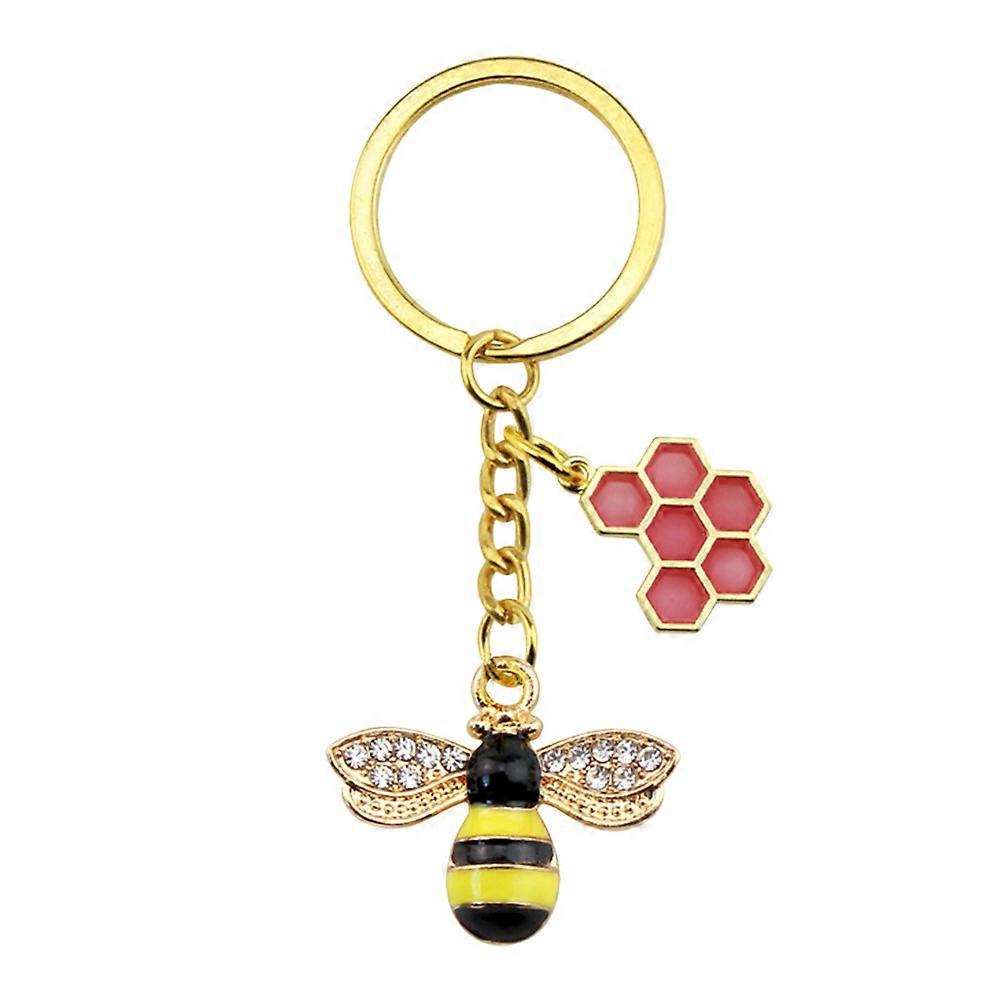 Stylish Bee Pendant Key Chain For Decoration And Everyday Use 2.4X1.8cm 1Pack