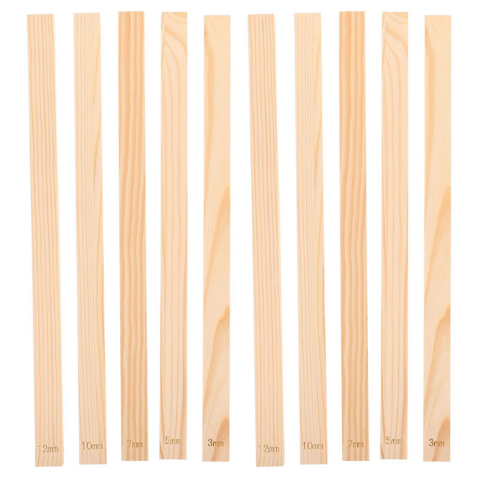 Solid Wood Pottery Clay Rolling Pin Guides for Precise Thickness Control – Mudboard Guide Strips for DIY Crafting Projects – Multi Option Set of 10