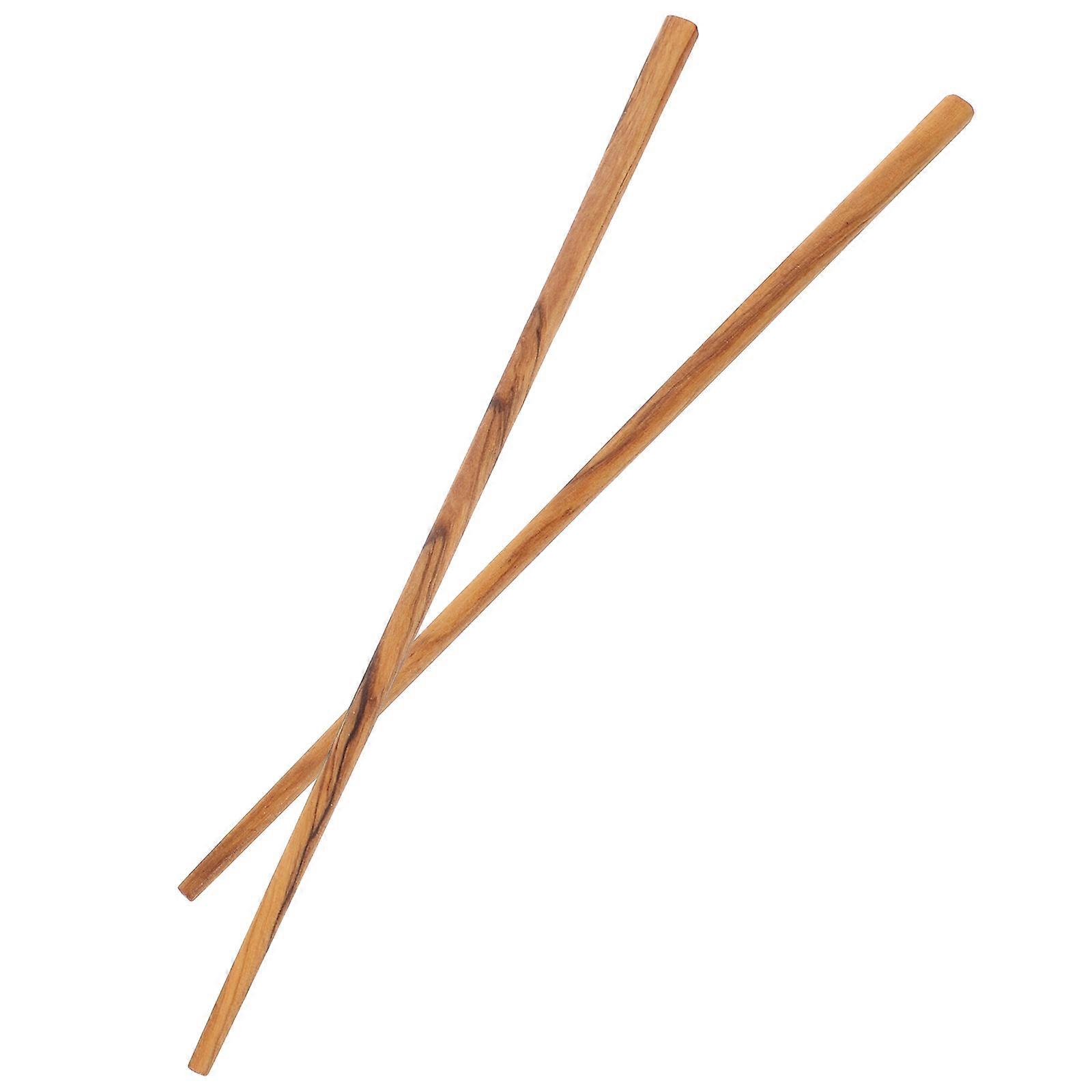 Long Olive Wood Chopsticks for Hot Pot and Frying Extra Long to Protect from Heat Brown Color 1 Pair