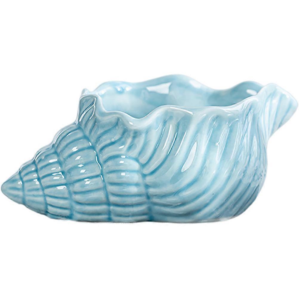 Ceramic Conch Ashtray – Decorative & Sturdy Design for Tabletop Use, Easy Open Feature for Home and Office