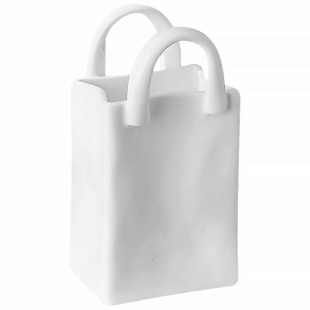 Purse Shaped Vase with Handbag Design for Desktop Organization – Decorative Flower Holder and Brush Container for Centerpieces