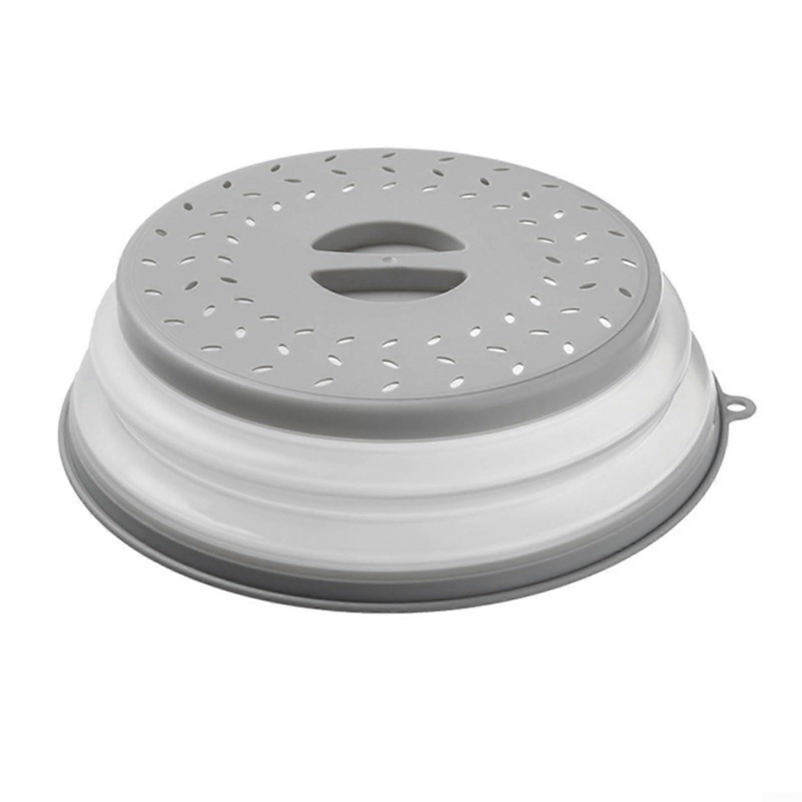 Microwave Heating Cover Ring Splashproof Integrated Handle 27 x 27 x 8 cm (Grey) gray