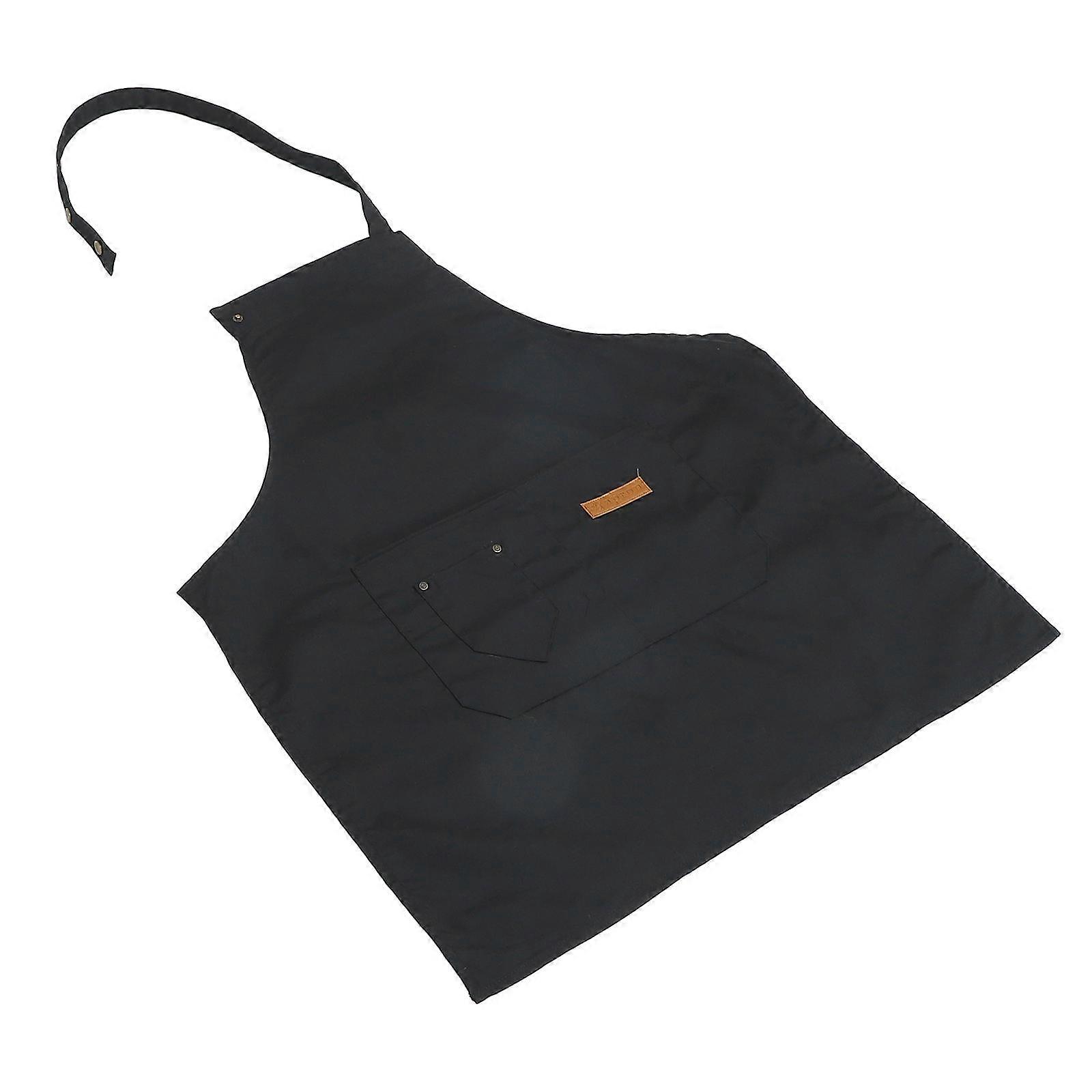 Adjustable Apron With Pockets For Dog Washing And Cooking In Black Material Offered As 1Set