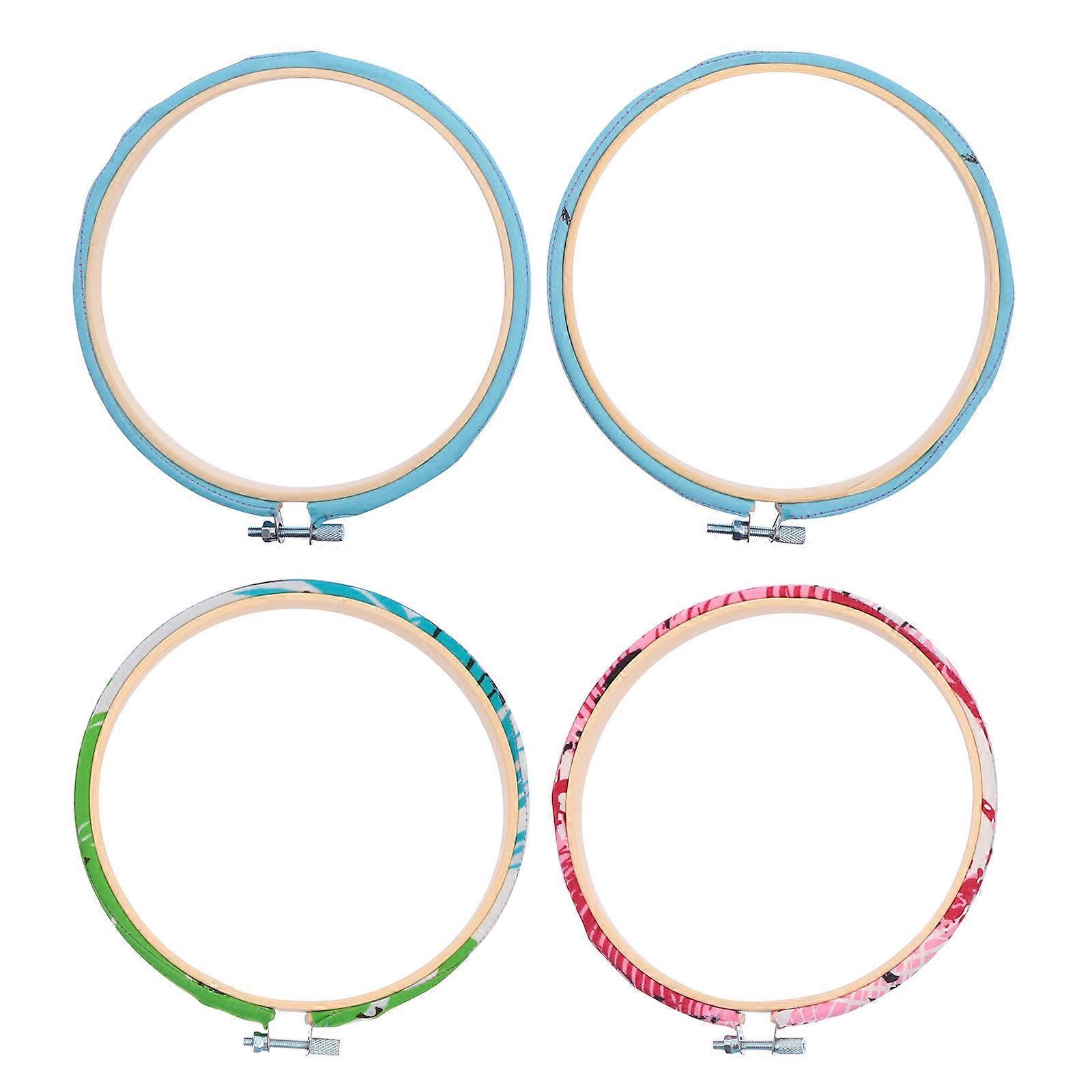 Wooden Embroidery Hoop for Cross Stitch DIY Frame Set with Adjustment Screw 4pcs 15cm