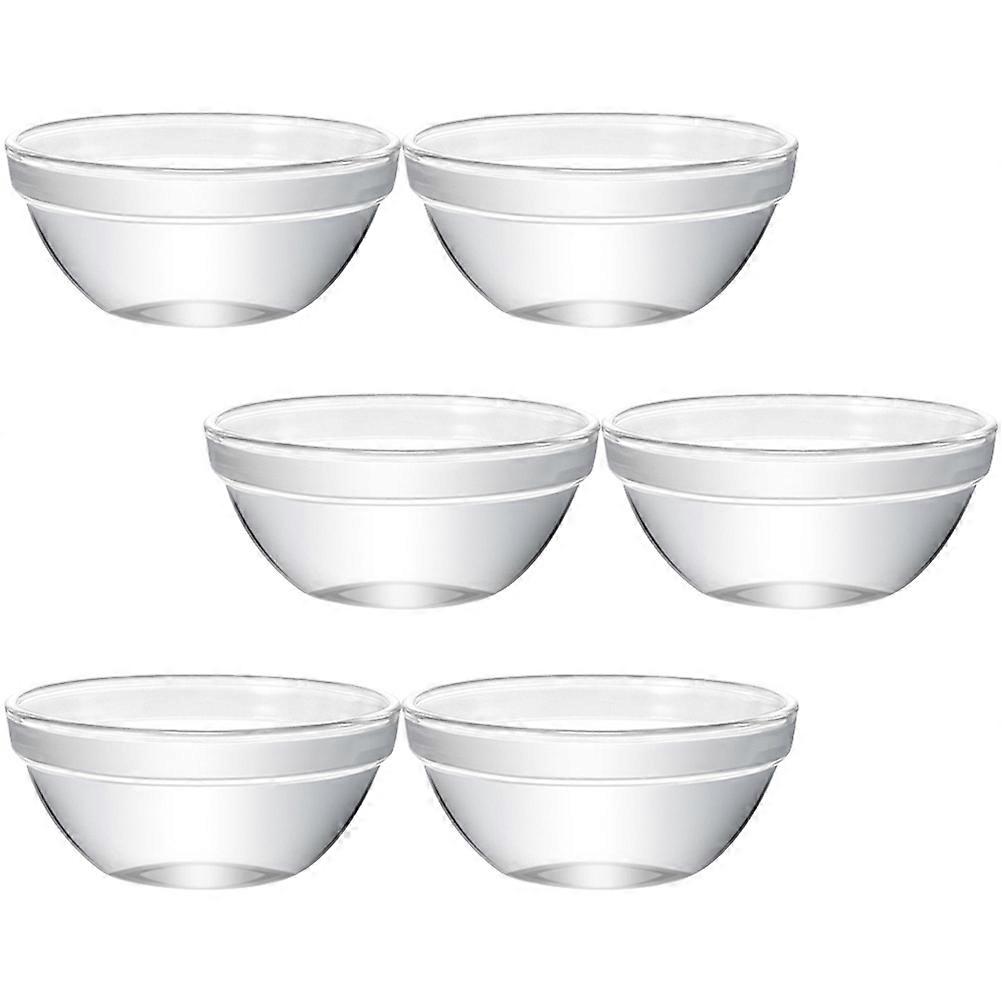 6Pcs Glass Ice Cream Bowl Set Ideal For Baking Tools And Home Cooking Clear Food Serving Dish