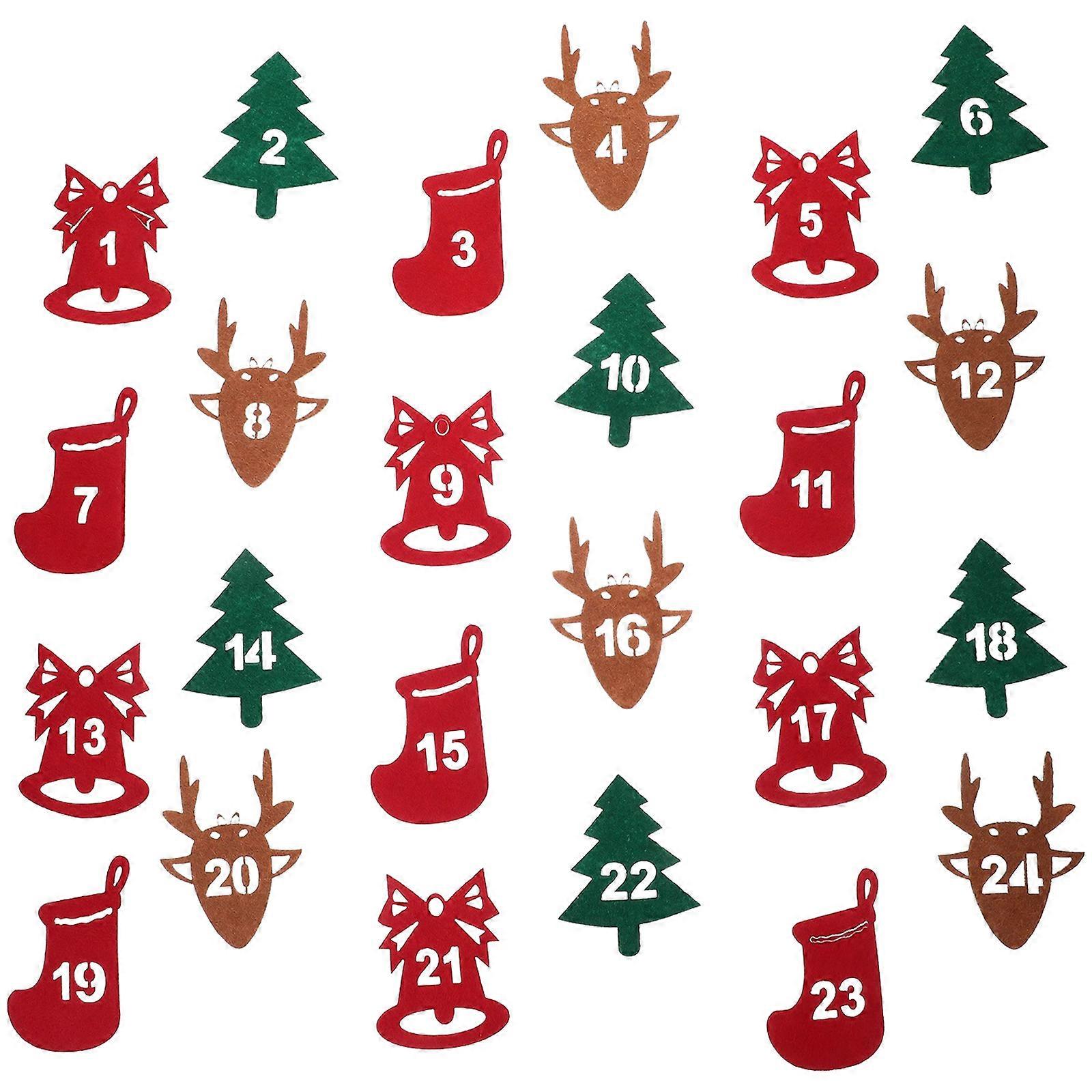 24pcs Christmas Countdown Number Stickers with Patterns – Multi Use Envelope Sealing Labels for Gift Bags, Candy Pouches, Scrapbooks & Holiday Decor