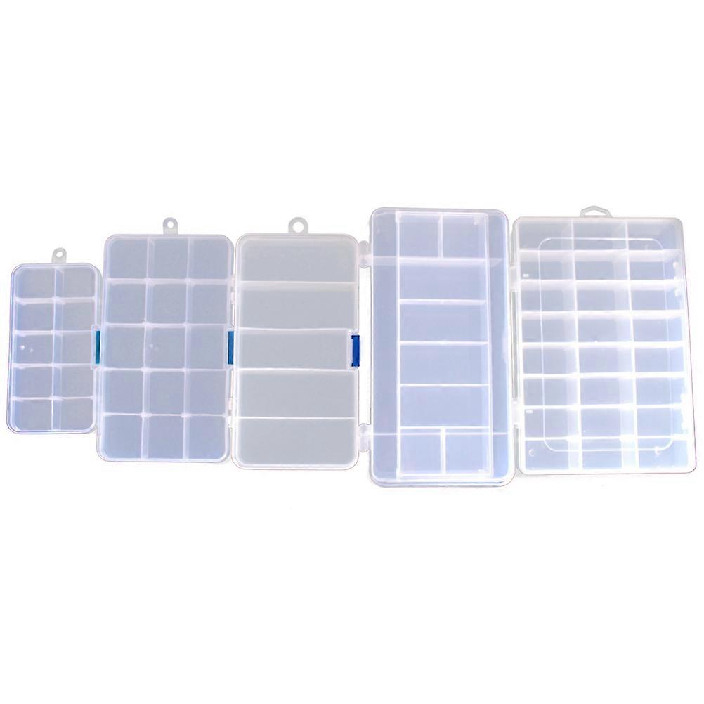 Fishing Tools Portable Plastic Tackle Boxes Storage 5 Pcs Assorted Color Compression Impact Resistant Design For Organized Bait