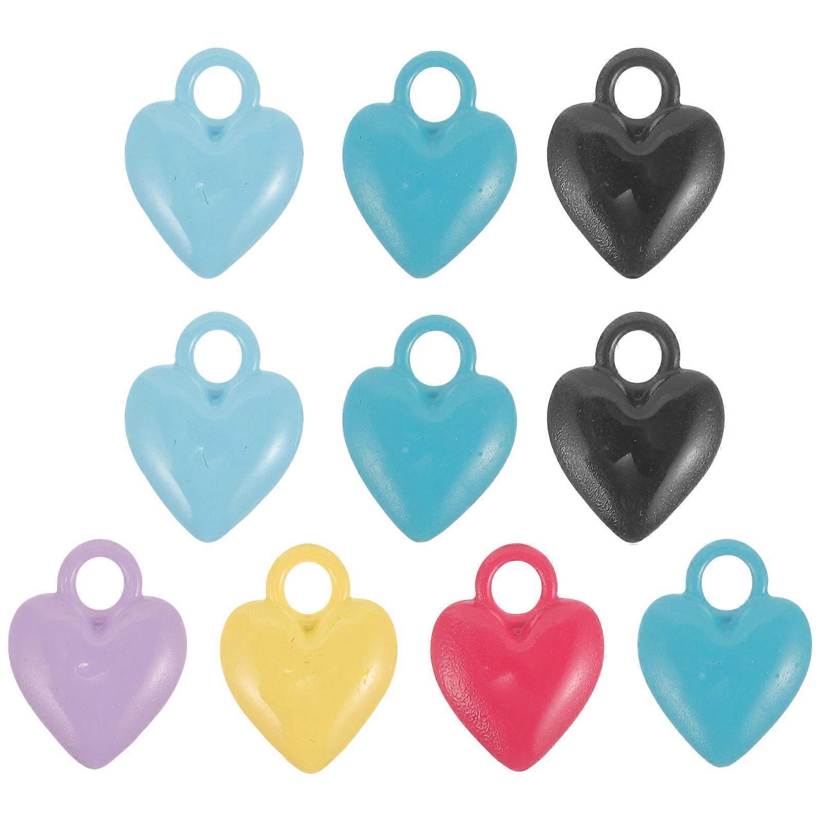 10Pcs Heart Shaped Alloy Charms for Crafts Easy to Carry and Durable with Smooth Finish Assorted