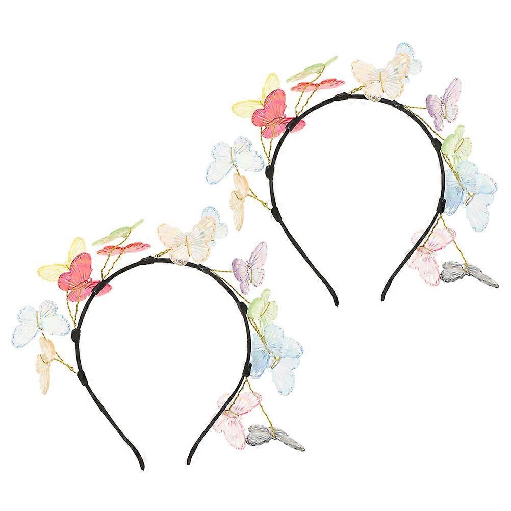 Butterfly Headband for Women Elegant Plastic Bride Headpiece with 3D Design Multi Color Lightweight Comfortable for Decoration