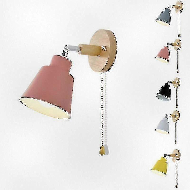 Wooden Wall Lamp with Zipper Switch for Bedroom and Corridor Lighting Solution