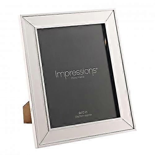 Impressions Mirror Photo Frame Silver Border Corner Bevel 8 x 10