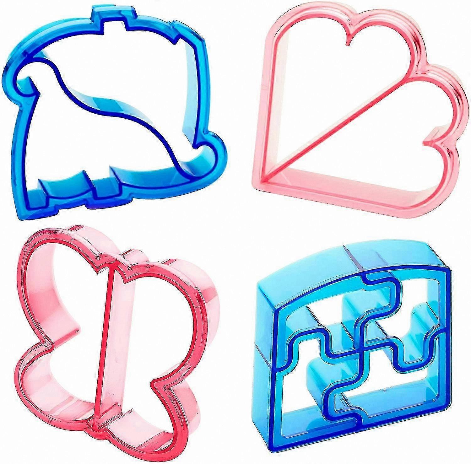 4-Piece Sandwich Shape Cutter Set for Kids - Fun and Creative Bread Cutting Tools in Assorted Designs