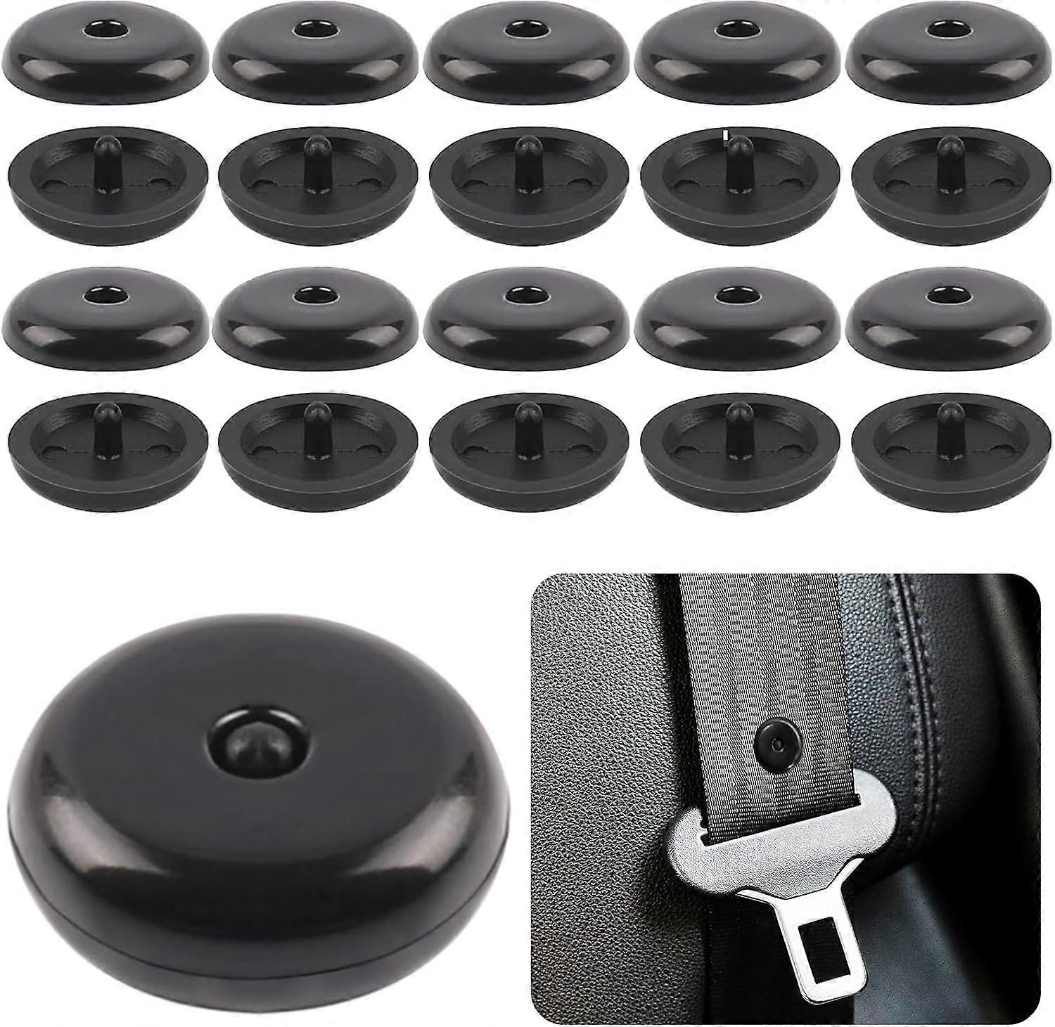 10 Sets Universal Seatbelt Stopper Kit, Snap-on Seat Belt Button Stopper Plastic Seatbelt Buckle Stopper Button Prevent Seatbelt Clip from Sliding Dow