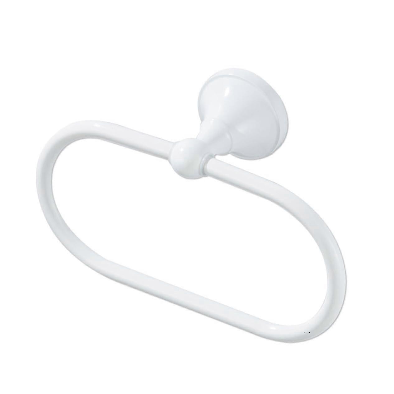 Modern Oval Towel Ring White Elegant Towel Holder for Bathroom and Installing SpaceSaving and Environmentally Friendly Material for Furnishings