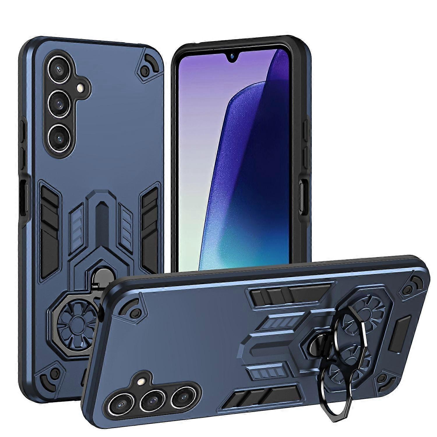 Double-Ring Holder PC Hybrid TPU Phone Case