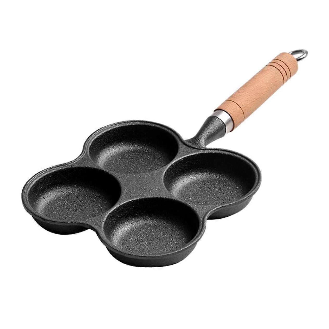 1Pc Non Stick Four Egg Frying Pan for Induction Cookers Versatile Omelette Pancake Pot with Comfortable Handle