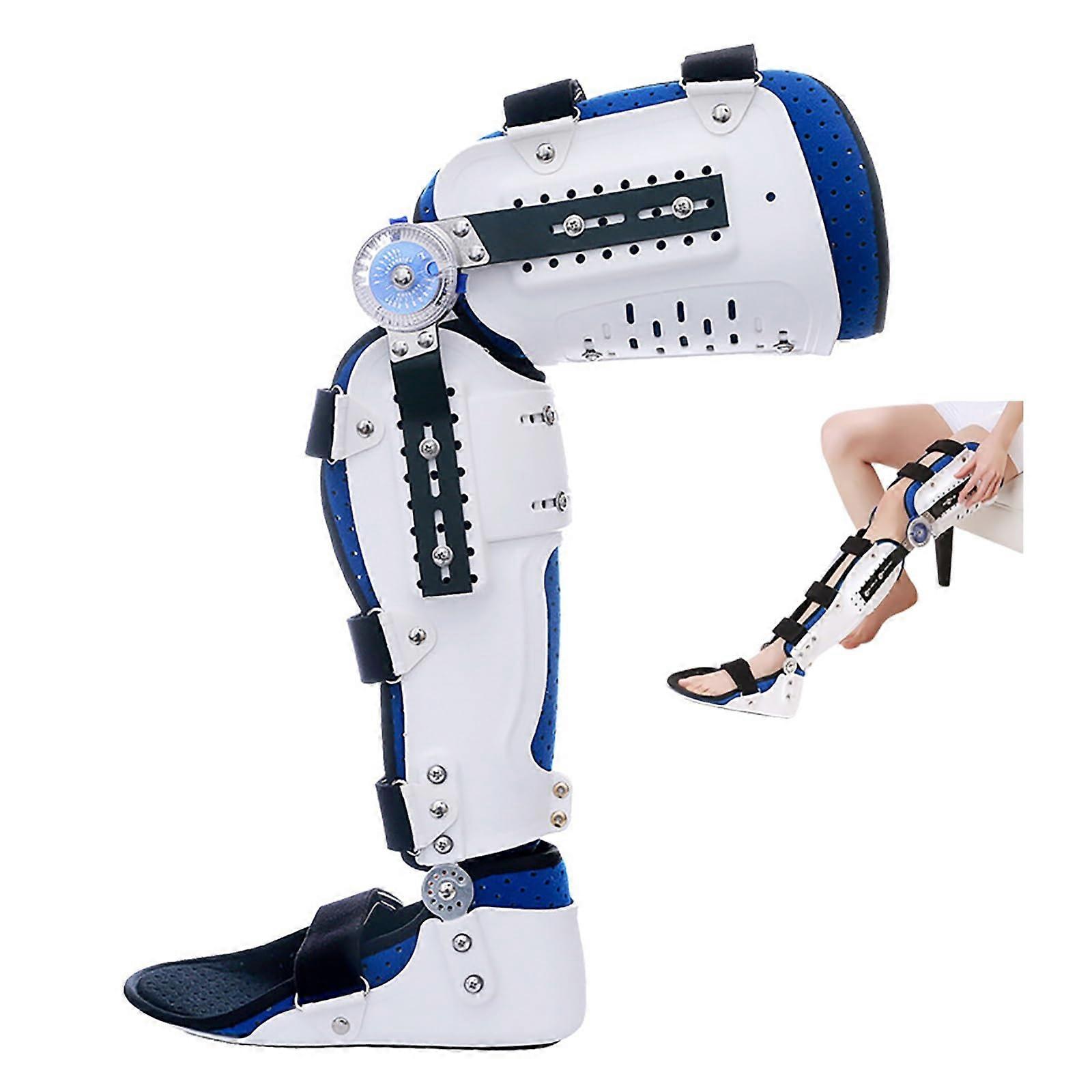 Knie-Wegfahrsperre: Postoperative Full-Leg Orthosis, Adjustable Stabilization Orthosis, With Side Rails, Right, Medium