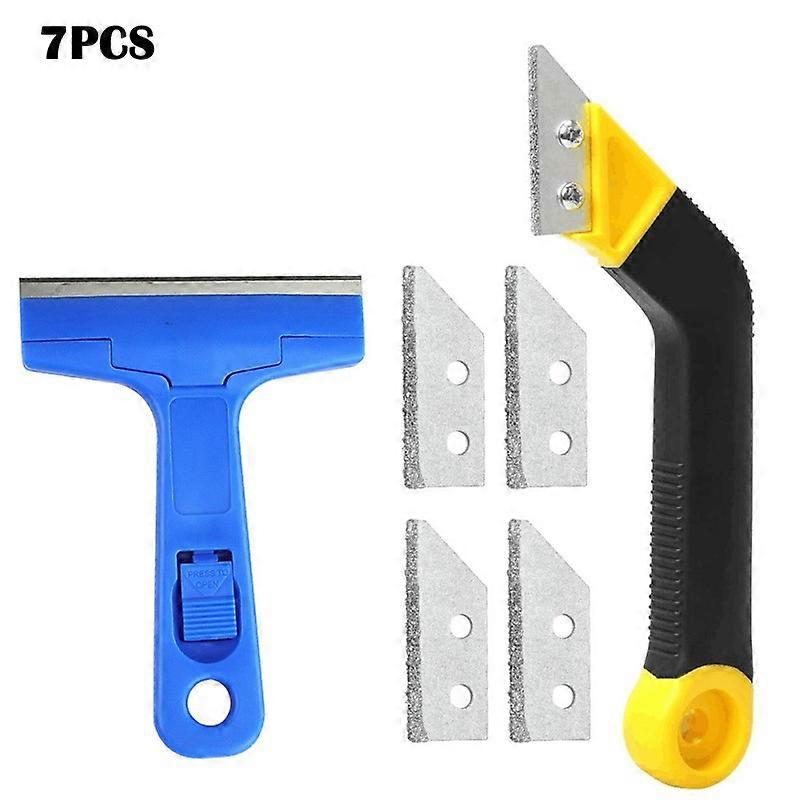 Tile Grout Scraper Kit, Grout Removal Scraper with 4 Replacement Blades, Carbide Grout Removal Tools, Grout Scraper for Cleaning Tiles