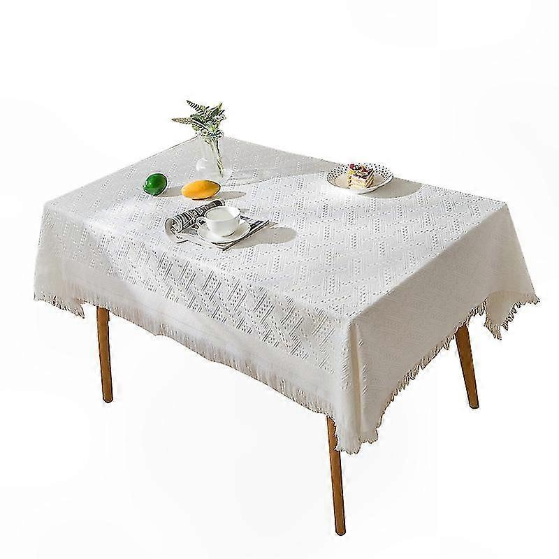 Waterproof Rectangular Tablecloth with Linen Texture, Anti-Stain, 90x90 cm Size, Easy Clean Design for Everyday Use