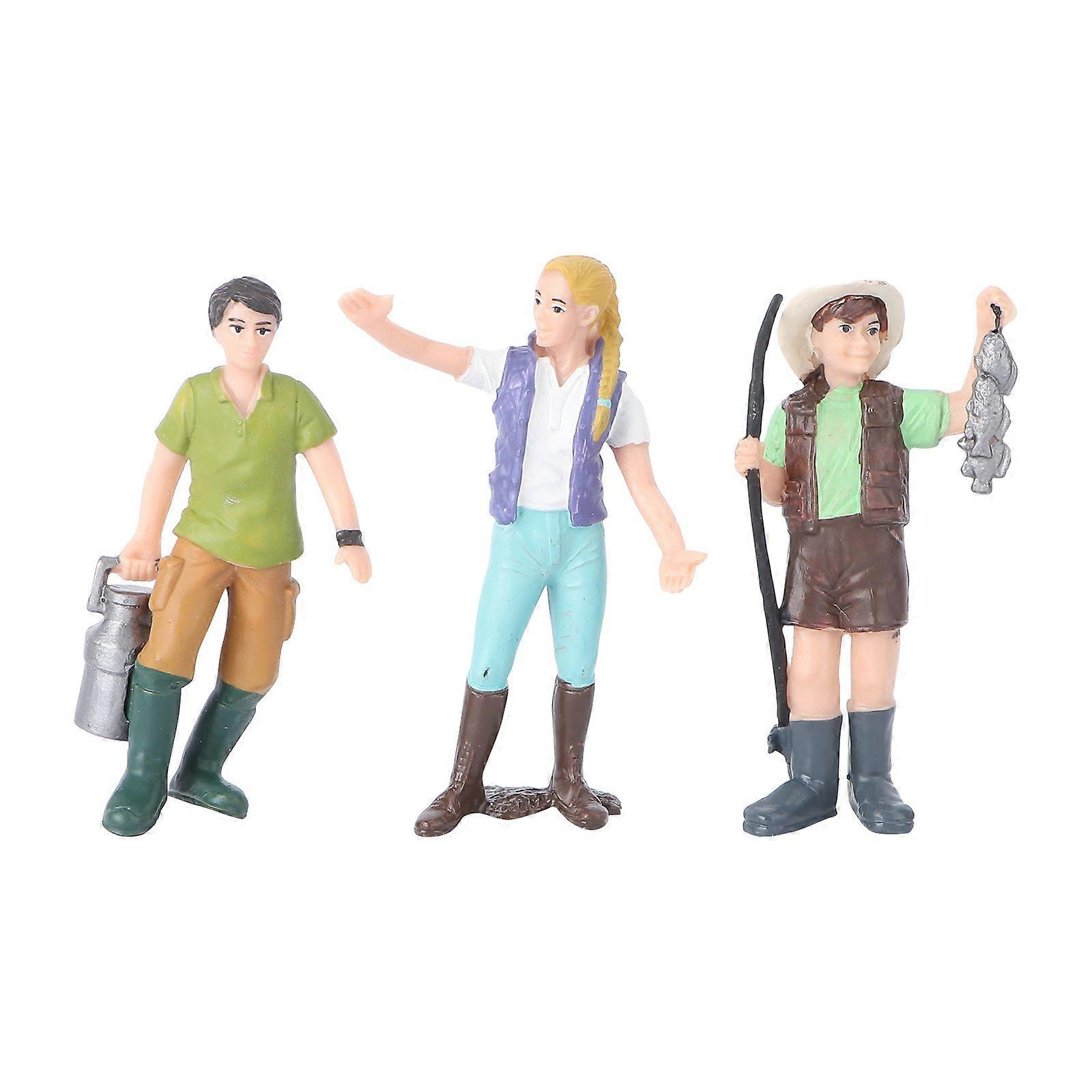 3PCS Sand Table Figure Model Farm Characters Model Ornament (3 Styles)