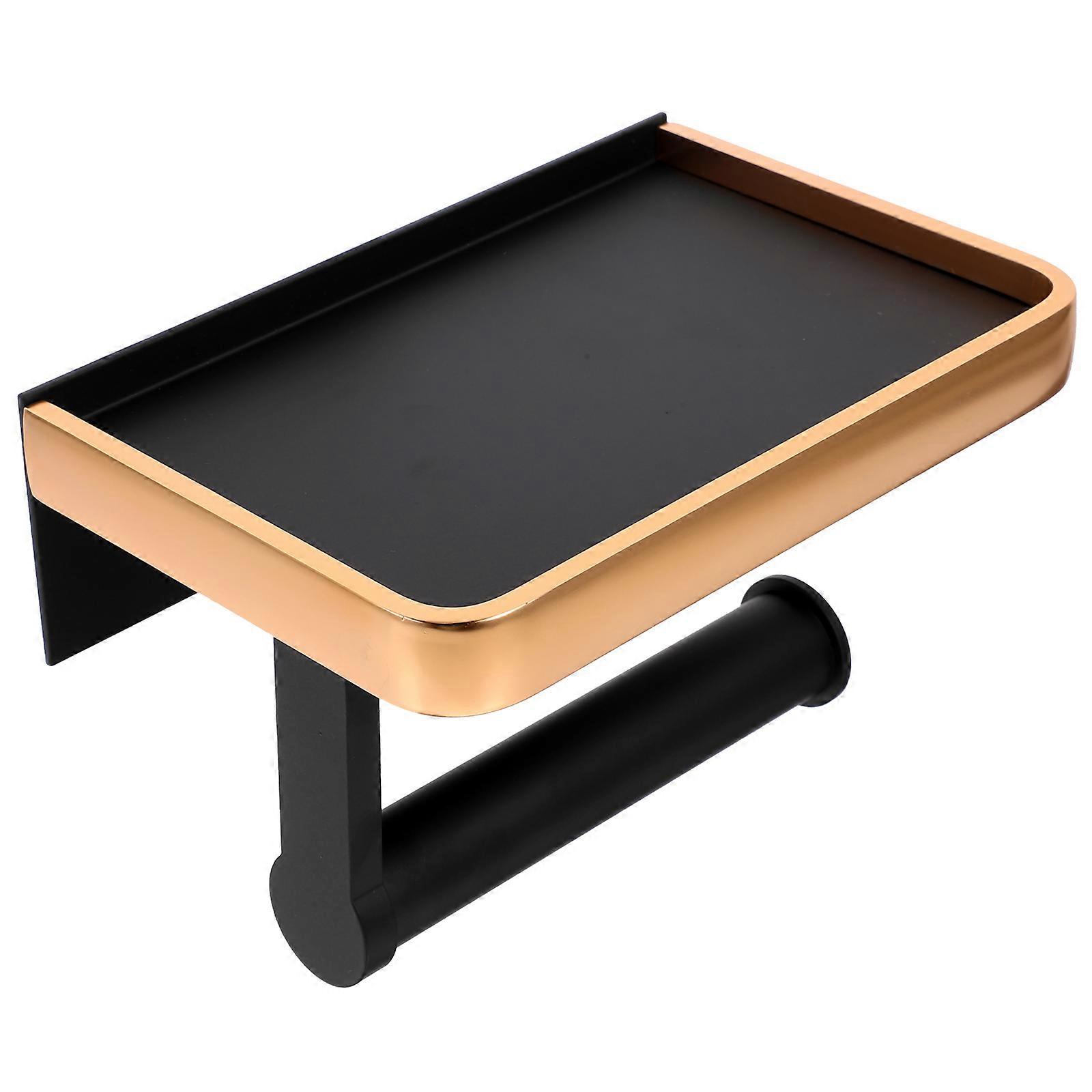 Storage Rack Floating Wall Shelf Kitchen Balcony Aluminum Alloy Golden Single-Layer Storage 1 Set