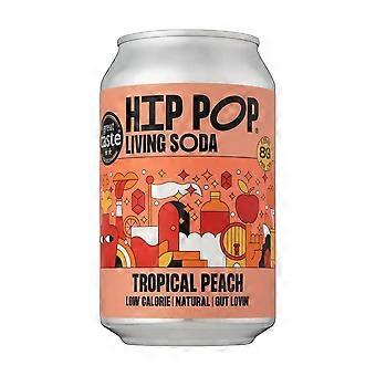 Hip Pop Living Soda Tropical Peach 330 ml - 4 Pack