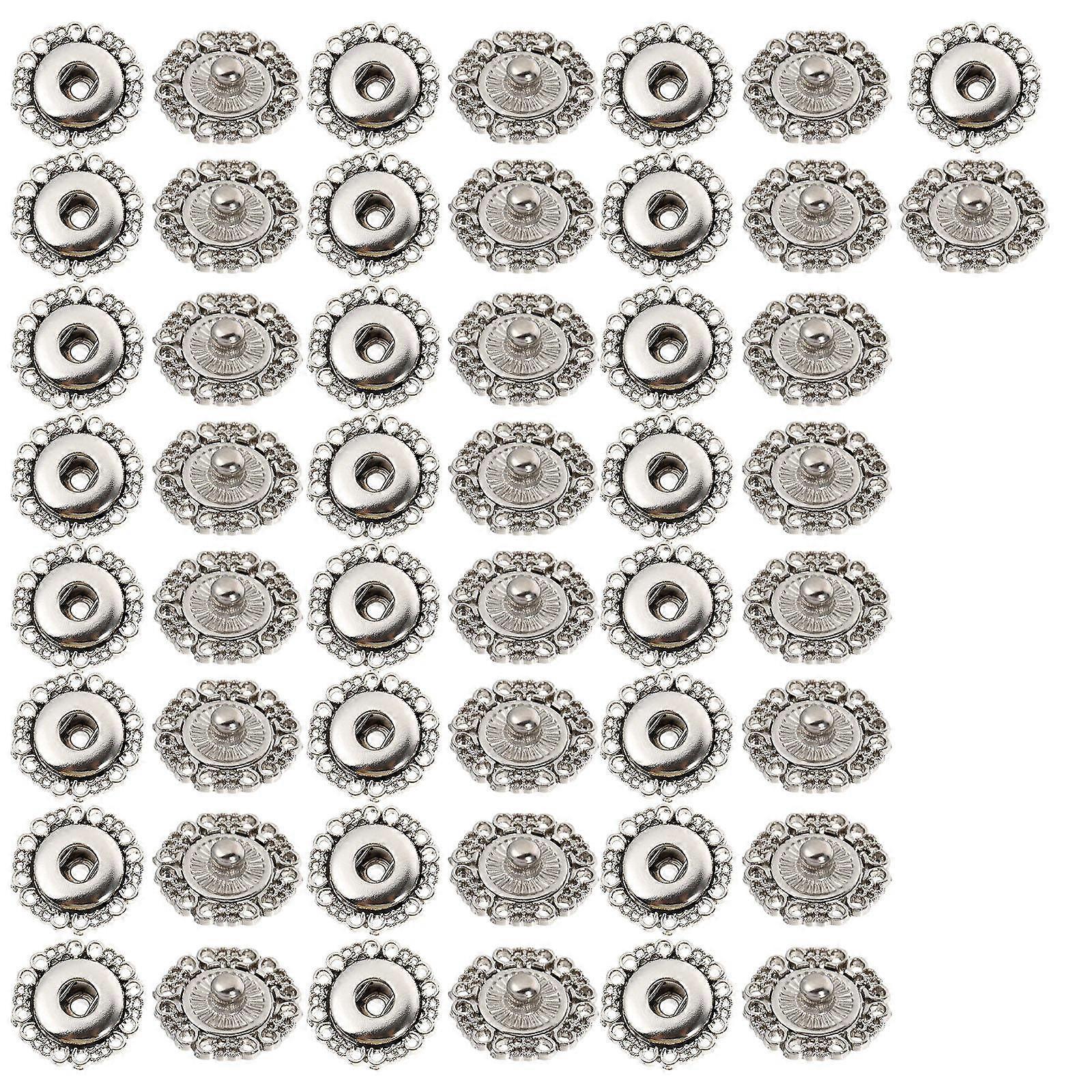 50 Pairs Metal Press Studs Snap Fasteners for DIY Clothes & Bags – Durable Gold Tone Invisible Coat Buttons Replacement Kit for Sewing & Crafting