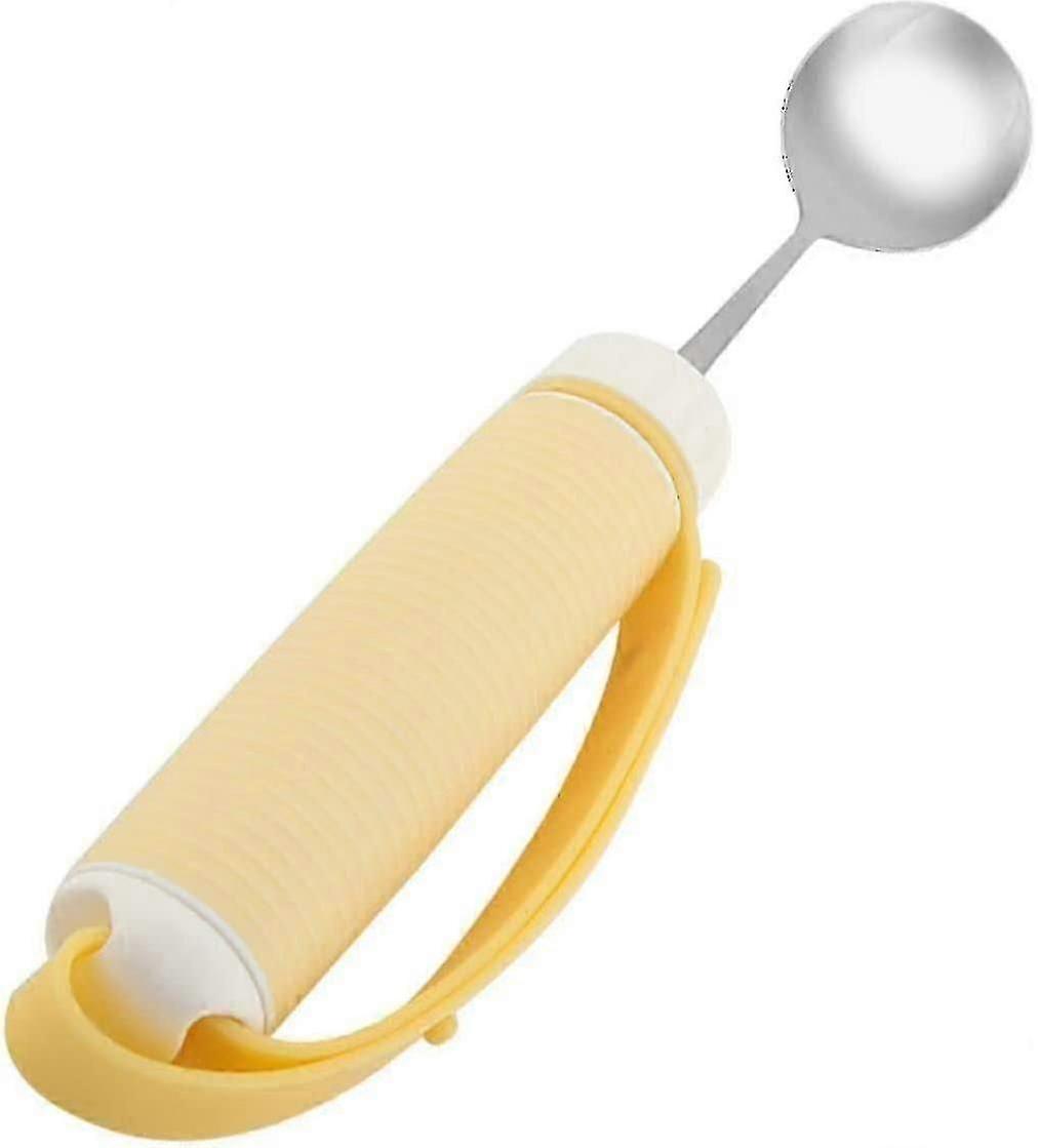 Adaptive Spoon for Parkinson's & Arthritis, Elderly Tableware with Rotating Ergonomic Handle, Stainless Steel