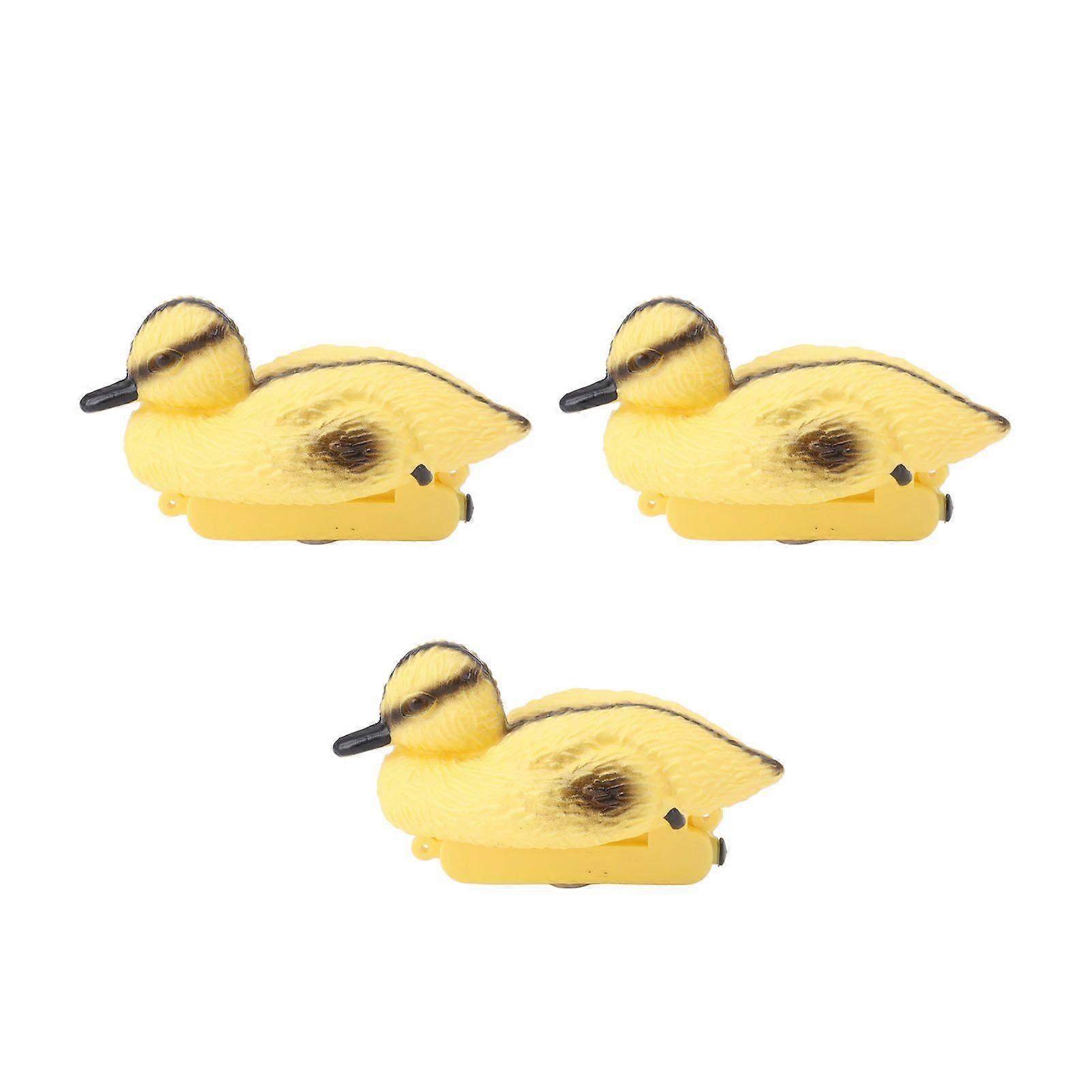 3Pcs Floating Yellow Duckling Realistic Plastic Duck Fish Pond Ornament for Garden Swimming Pool Fishing Pond Water Decoration A Style 11.5x6.5cm
