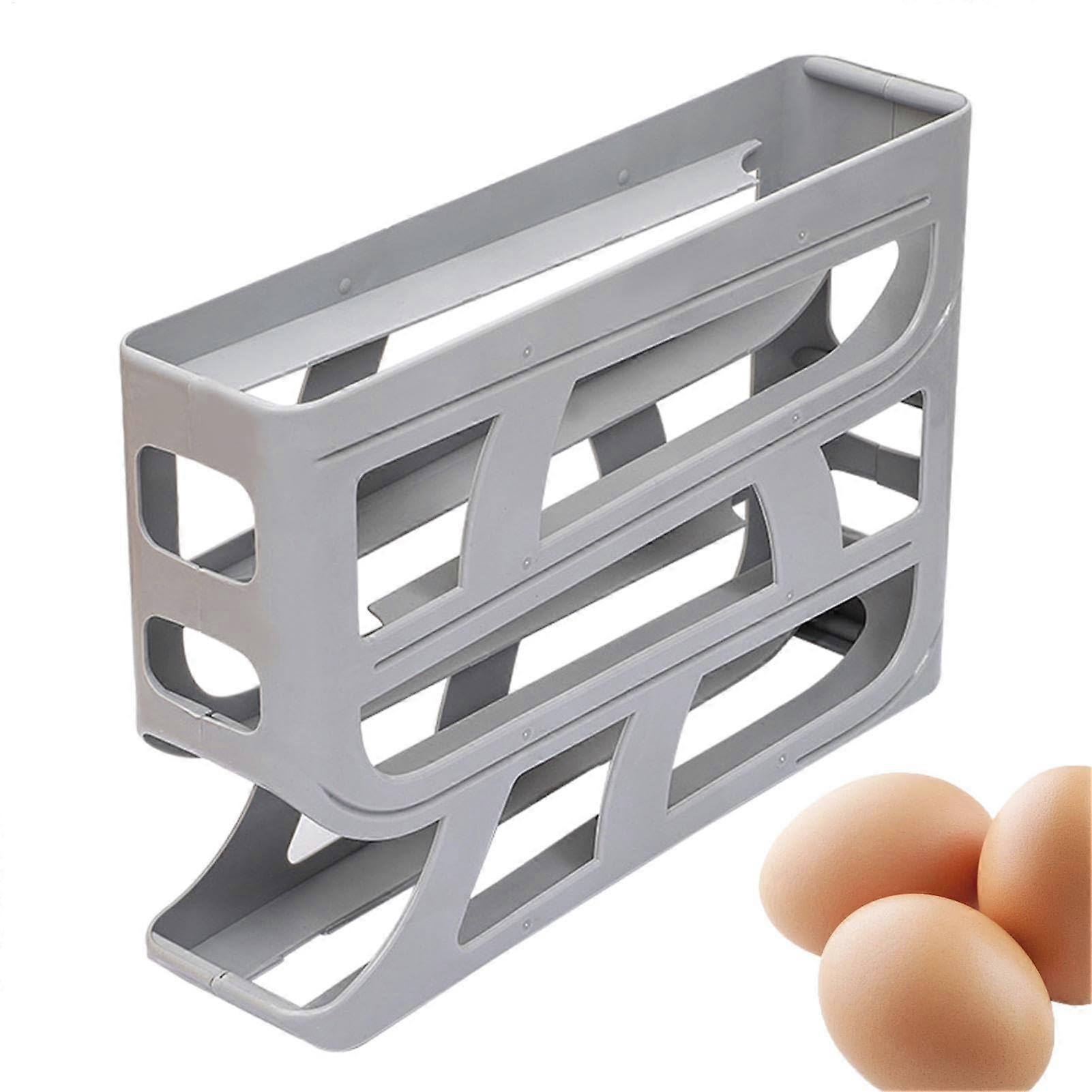 Automatic Egg Rolling Holder 4 Tiers Refrigerator Organizer for Eggs Space Saving