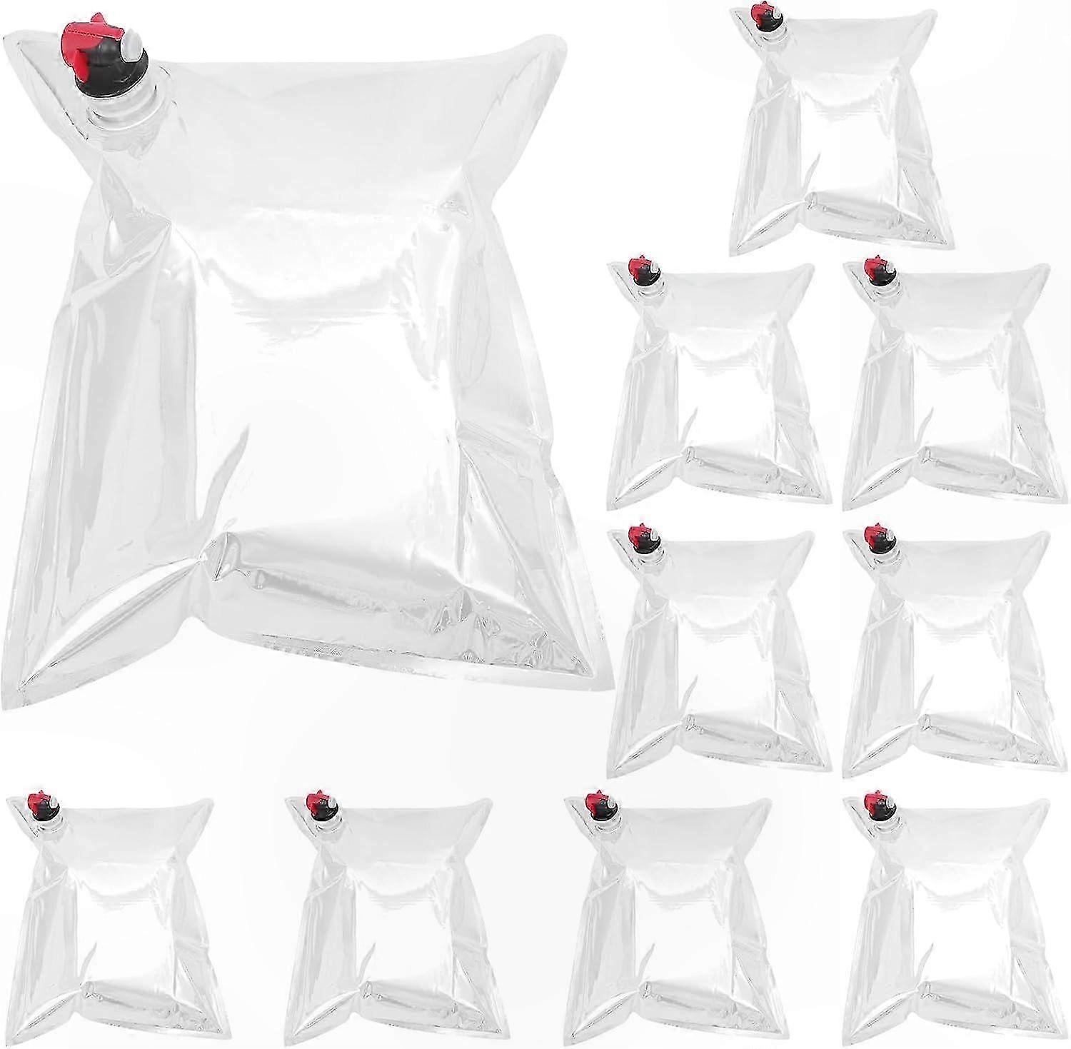 10 Pack Refillable Wine Bags with Spout and Butterfly Valve - Durable 5L Reusable Beverage Pouches for Wine Storage
