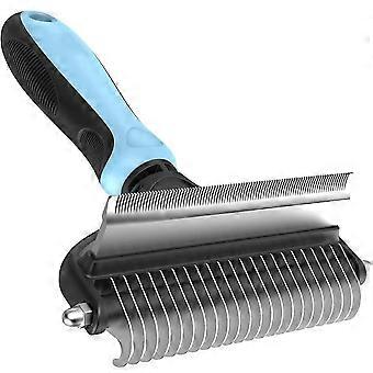 Dog Brush and Cat Brush - 2 Sided Pet Grooming Tool for Deshedding, Mats & Tangles Removing