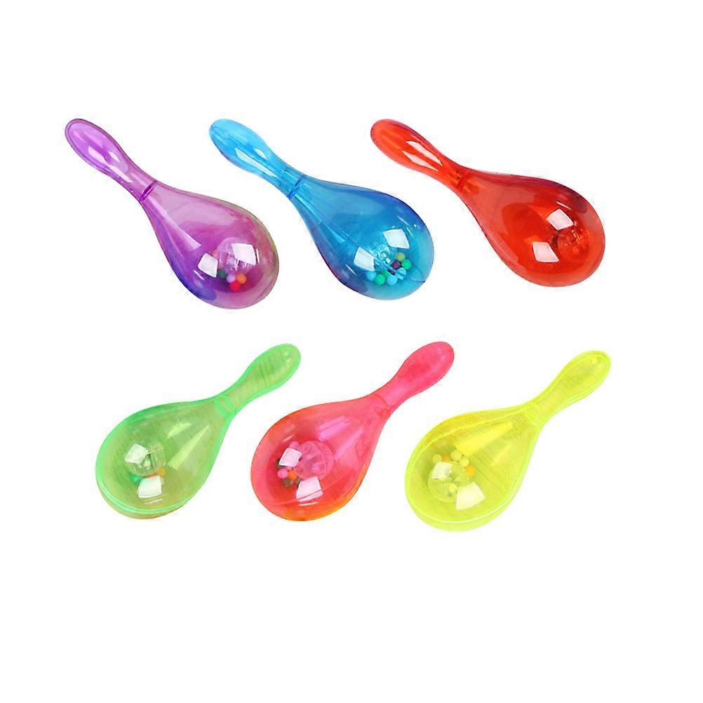 Luminous Sand Hammer Rattles for Kids Playing 6Pcs Transparent Hand Bells