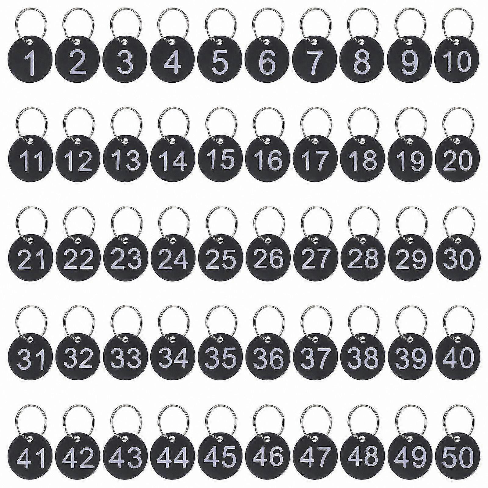 Acrylic Round Number Tags with Rings, 50 Pack Portable Hanging Tags for Organization