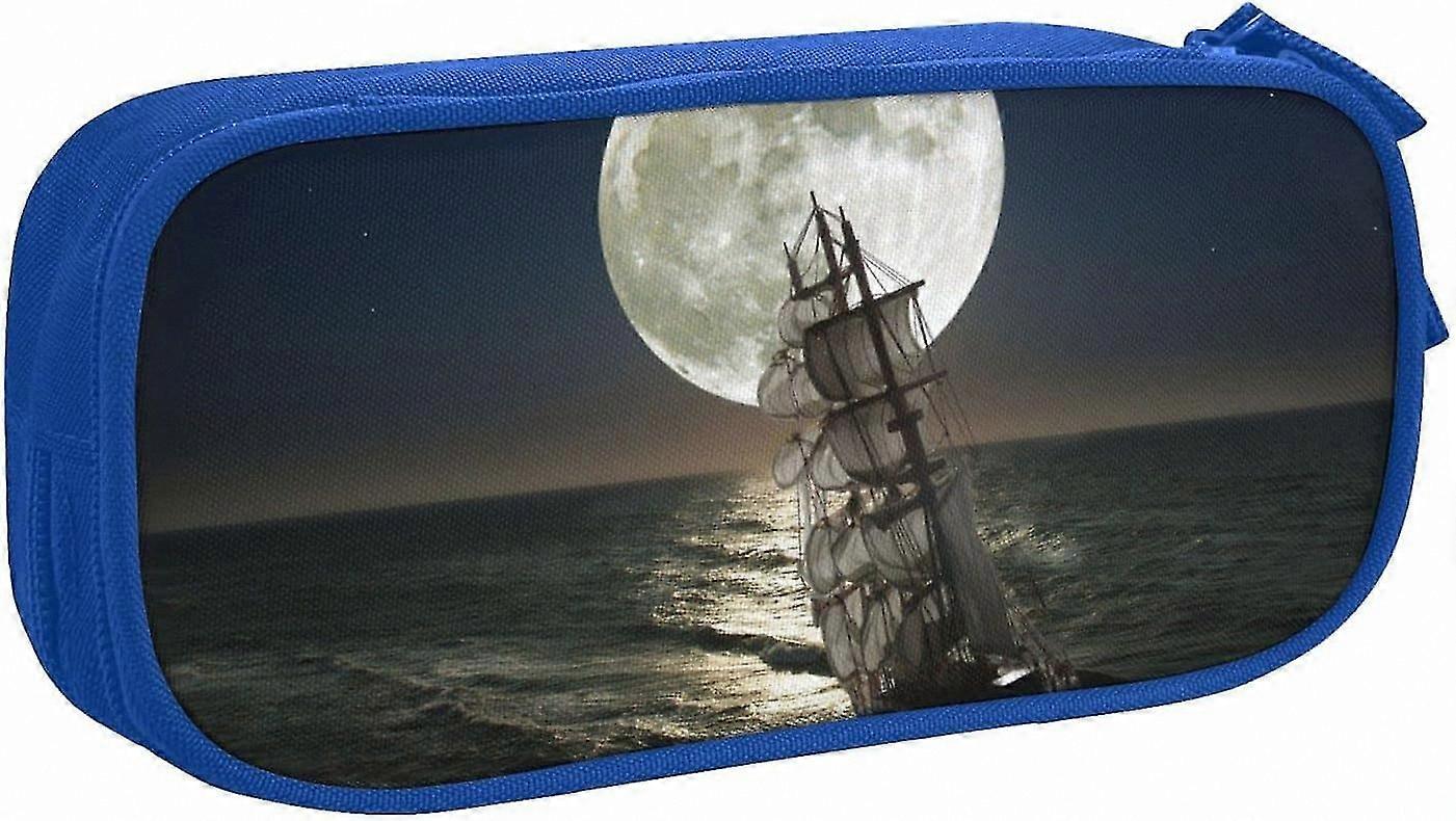 Double-Layer Pencil Case Organizer for School Office Use Art Print Pen Bag for Teens Adults Unisex