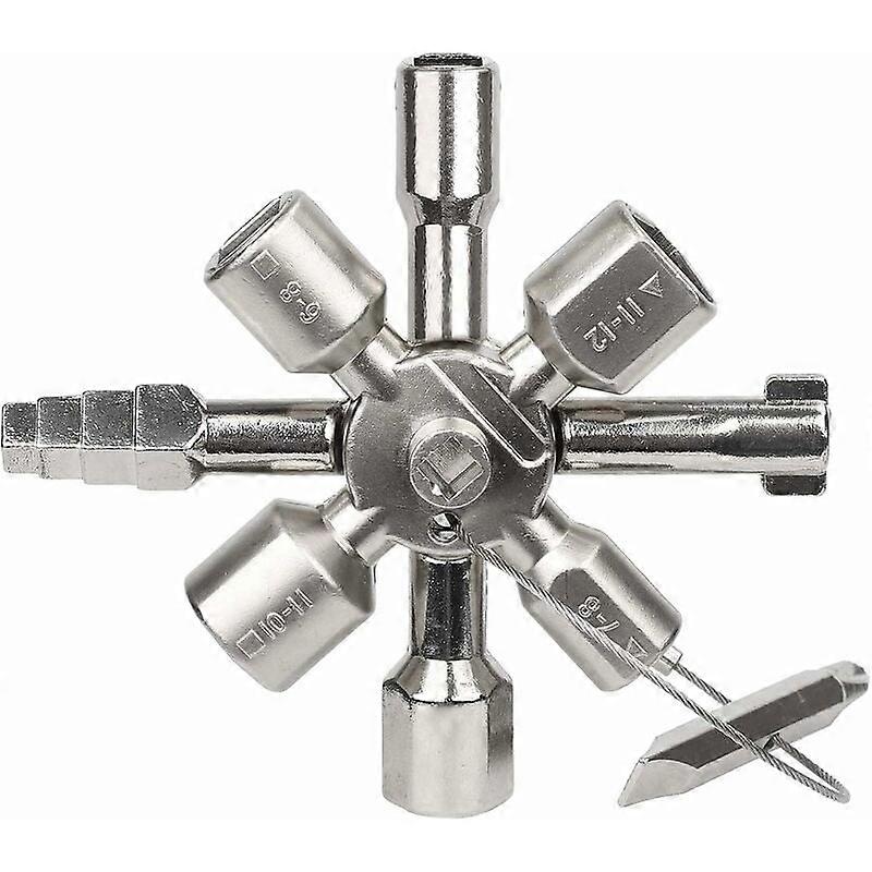 Square triangular multi-function key for meter box control cabinet, Silver